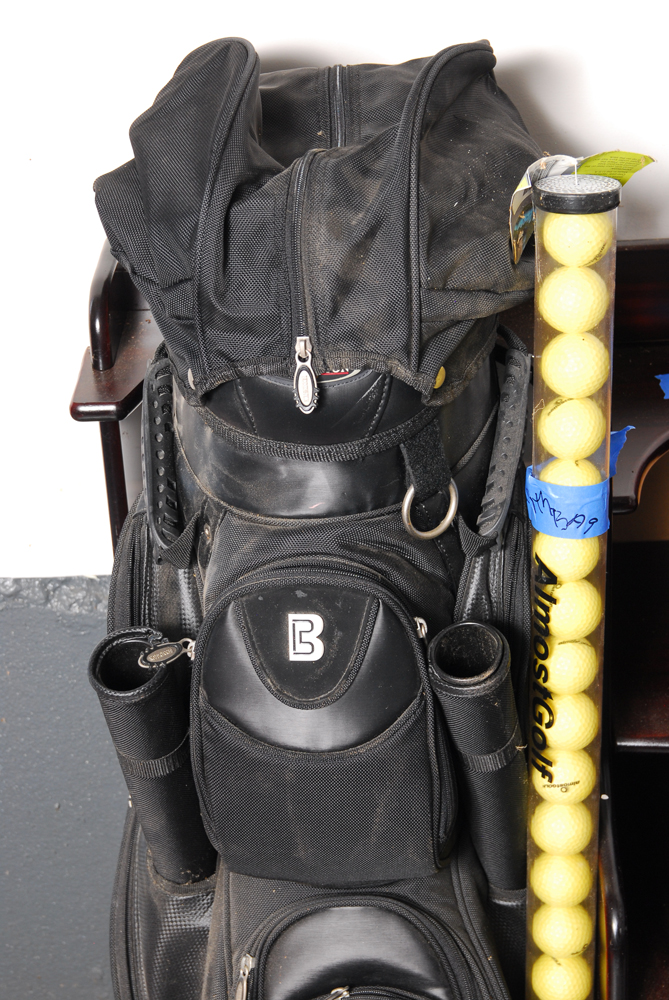 Golf Bag Organizer Rack and Equipment