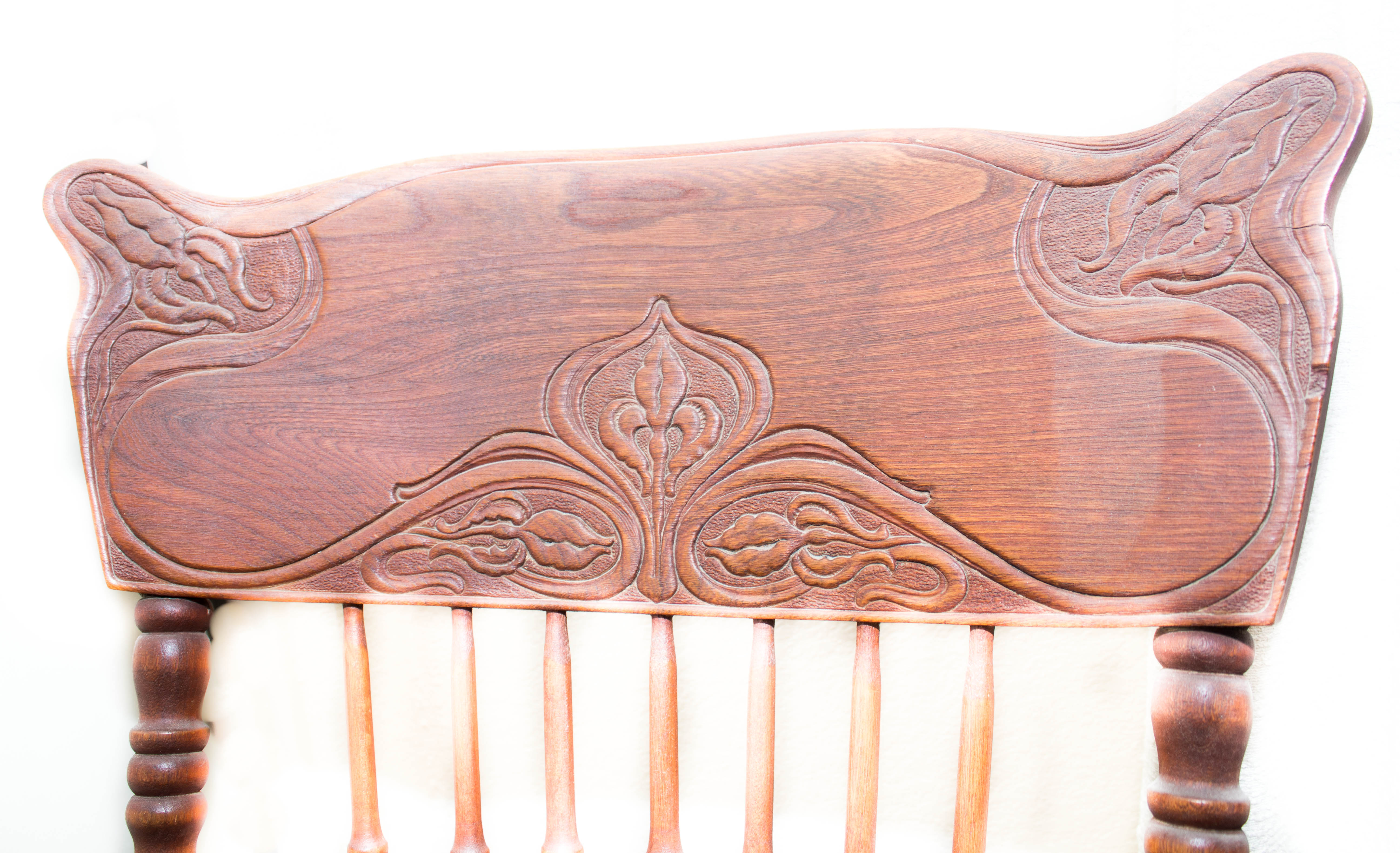 Antique Carved Oak Rocking Chair