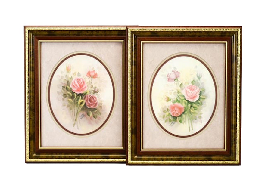 Set of 2 Floral Prints by Wyona Newton