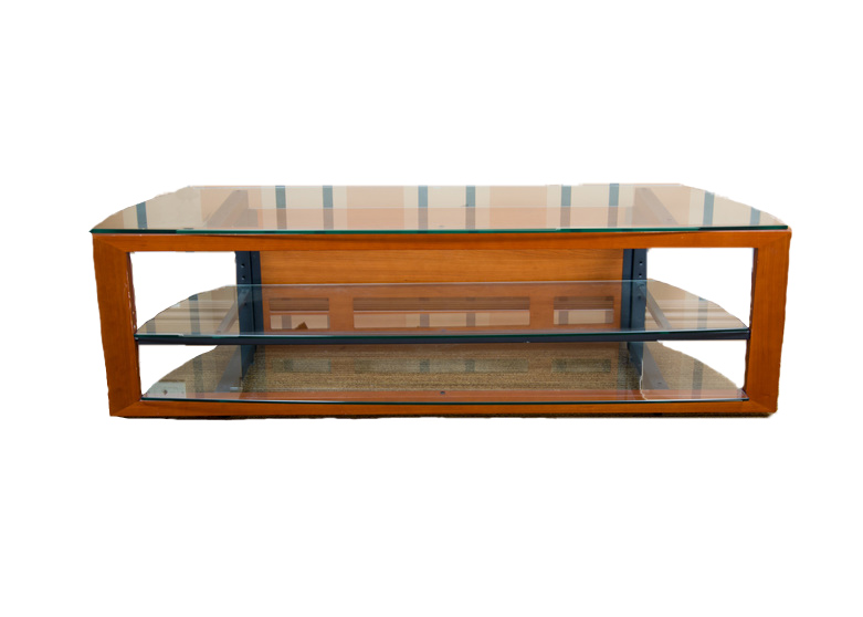 BDI Natural Cherry Glass Top TV Stand