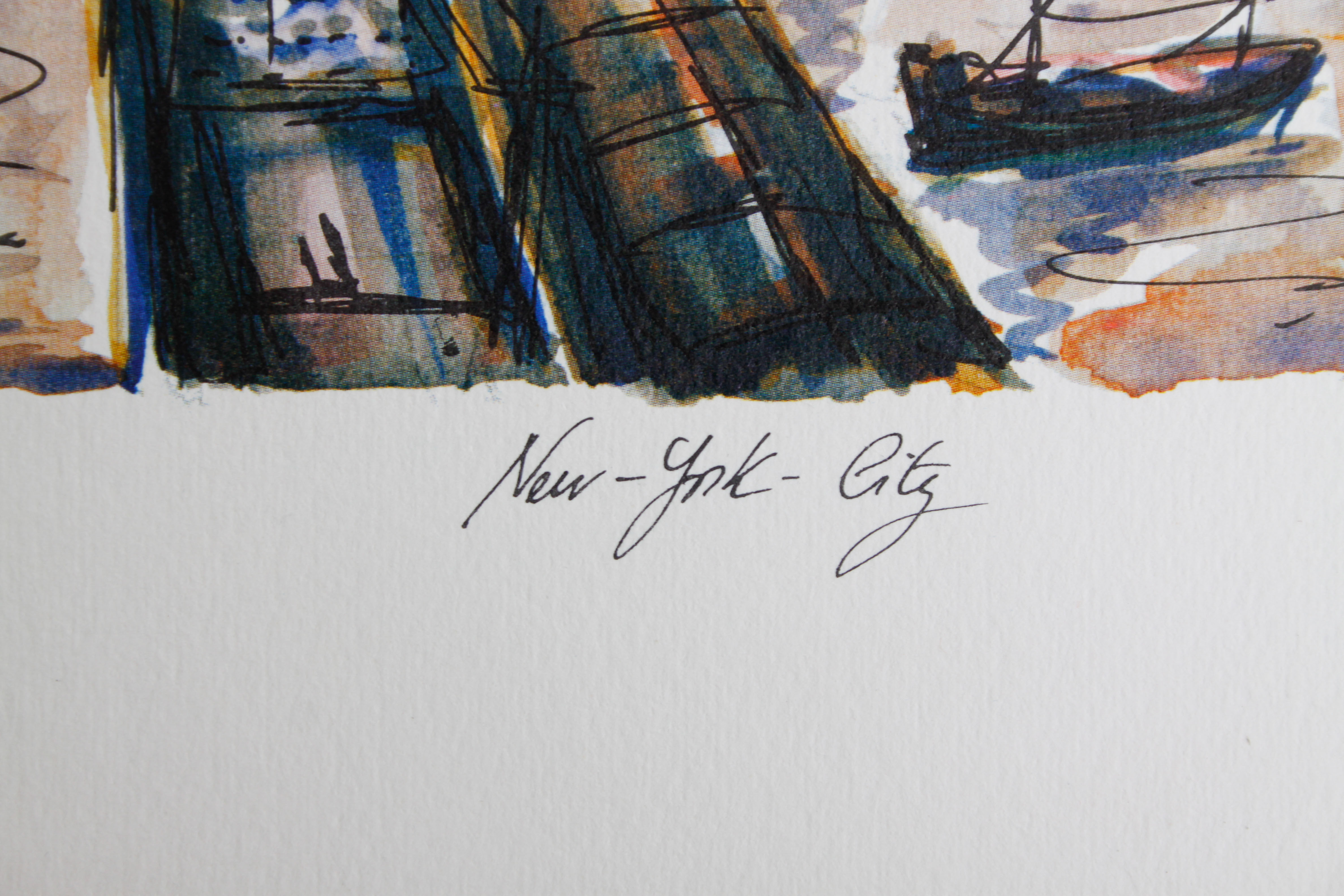 Set of Four Watercolor Prints of New York City