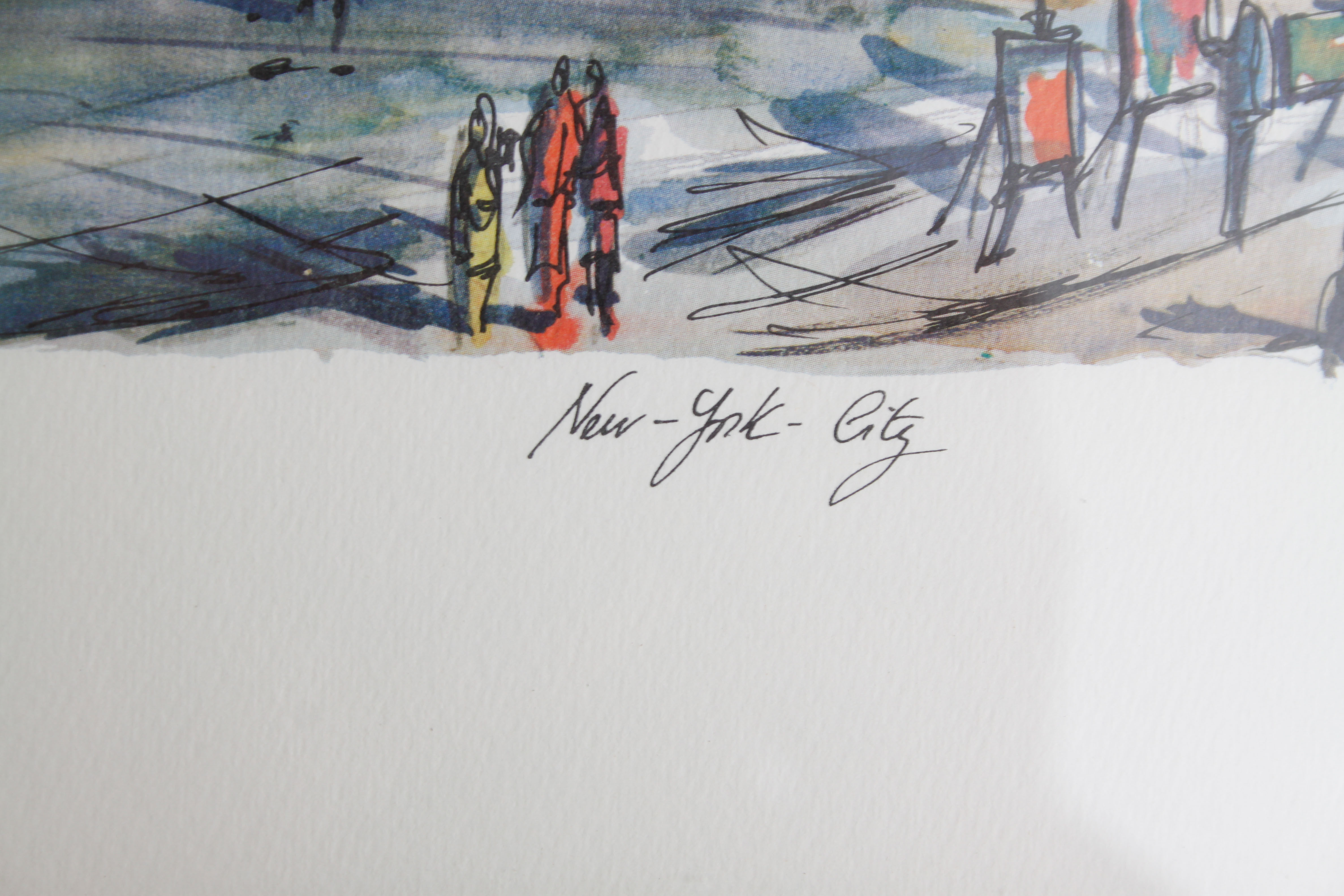 Set of Four Watercolor Prints of New York City