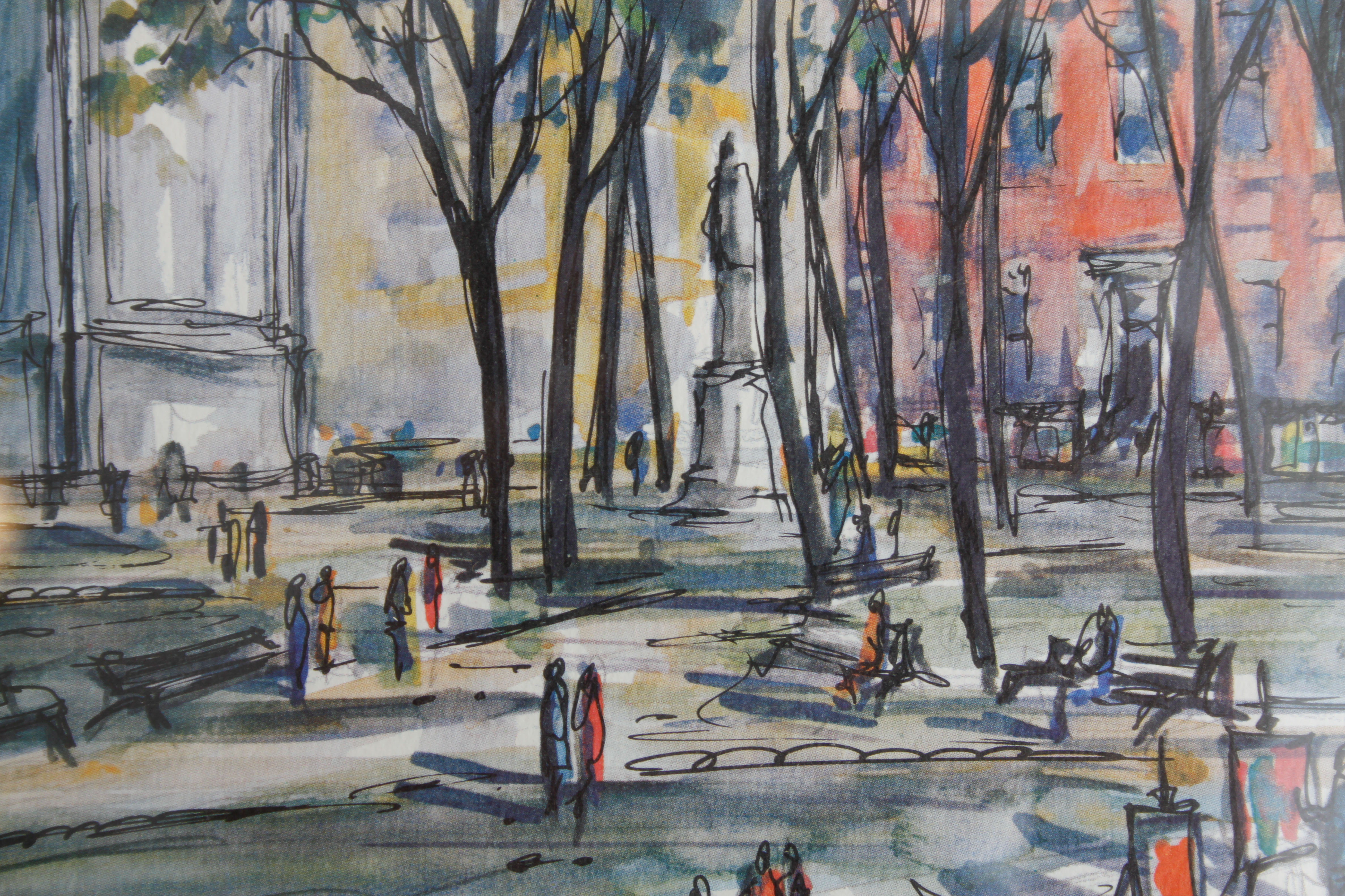 Set of Four Watercolor Prints of New York City