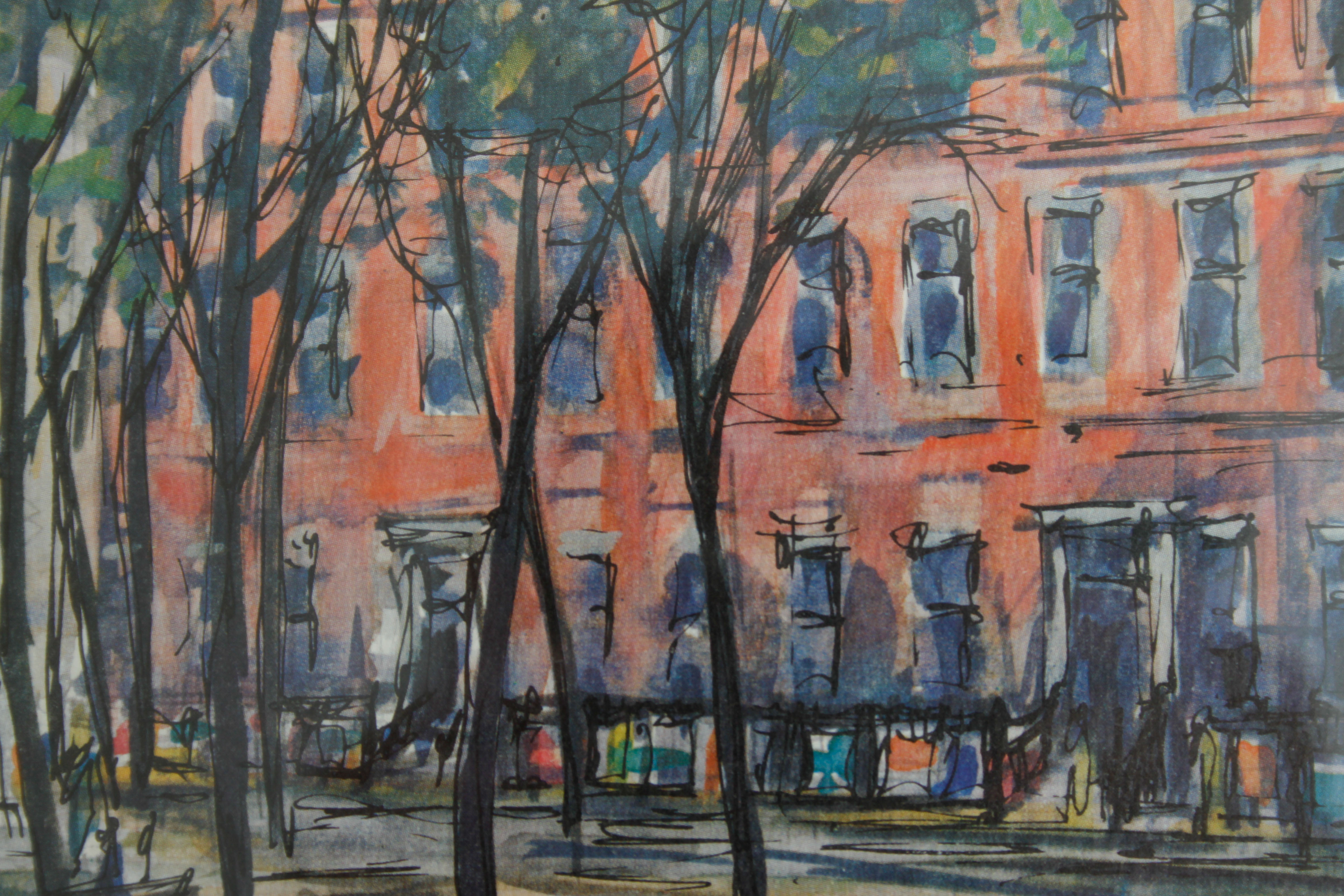 Set of Four Watercolor Prints of New York City