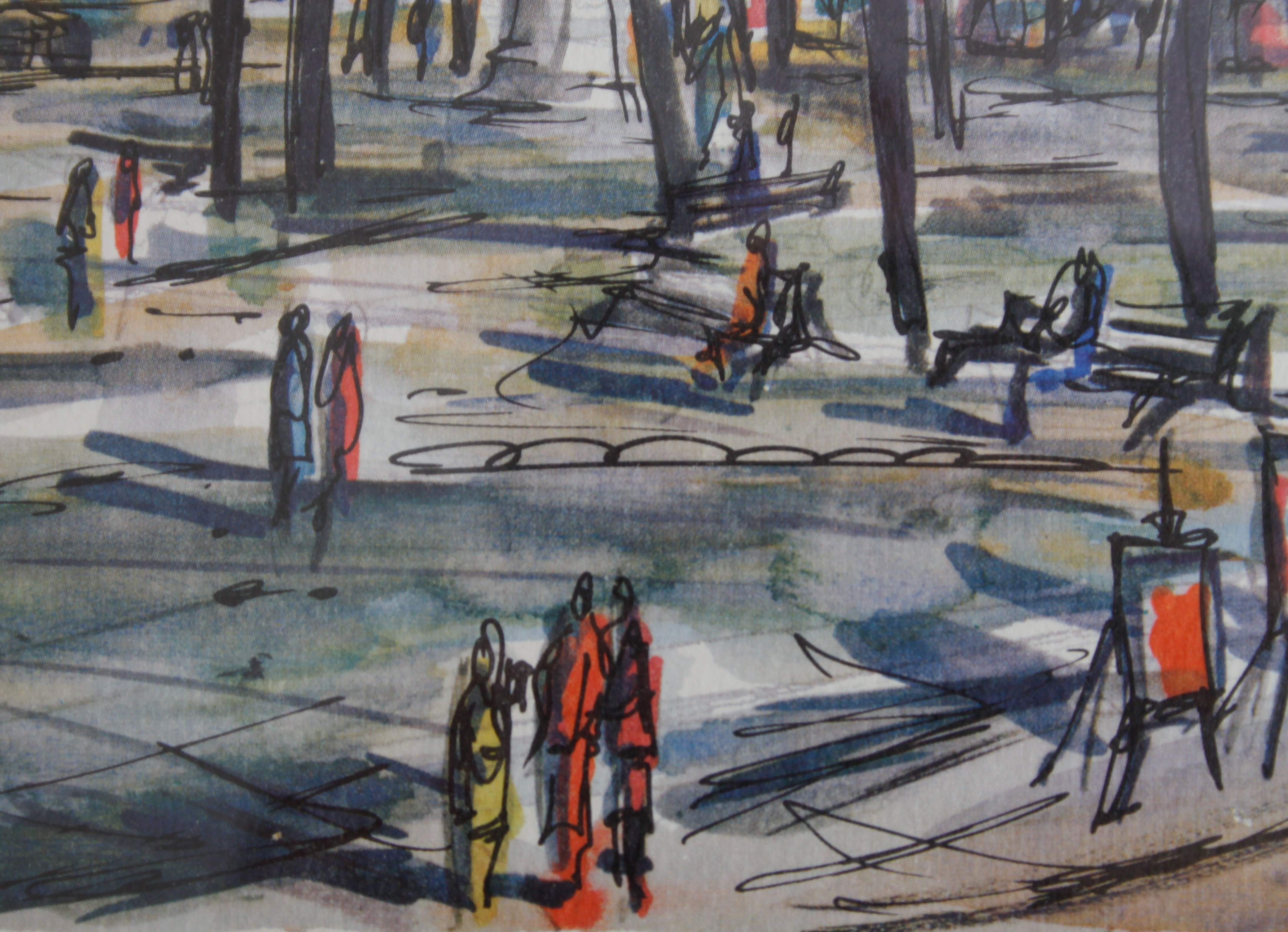 Set of Four Watercolor Prints of New York City