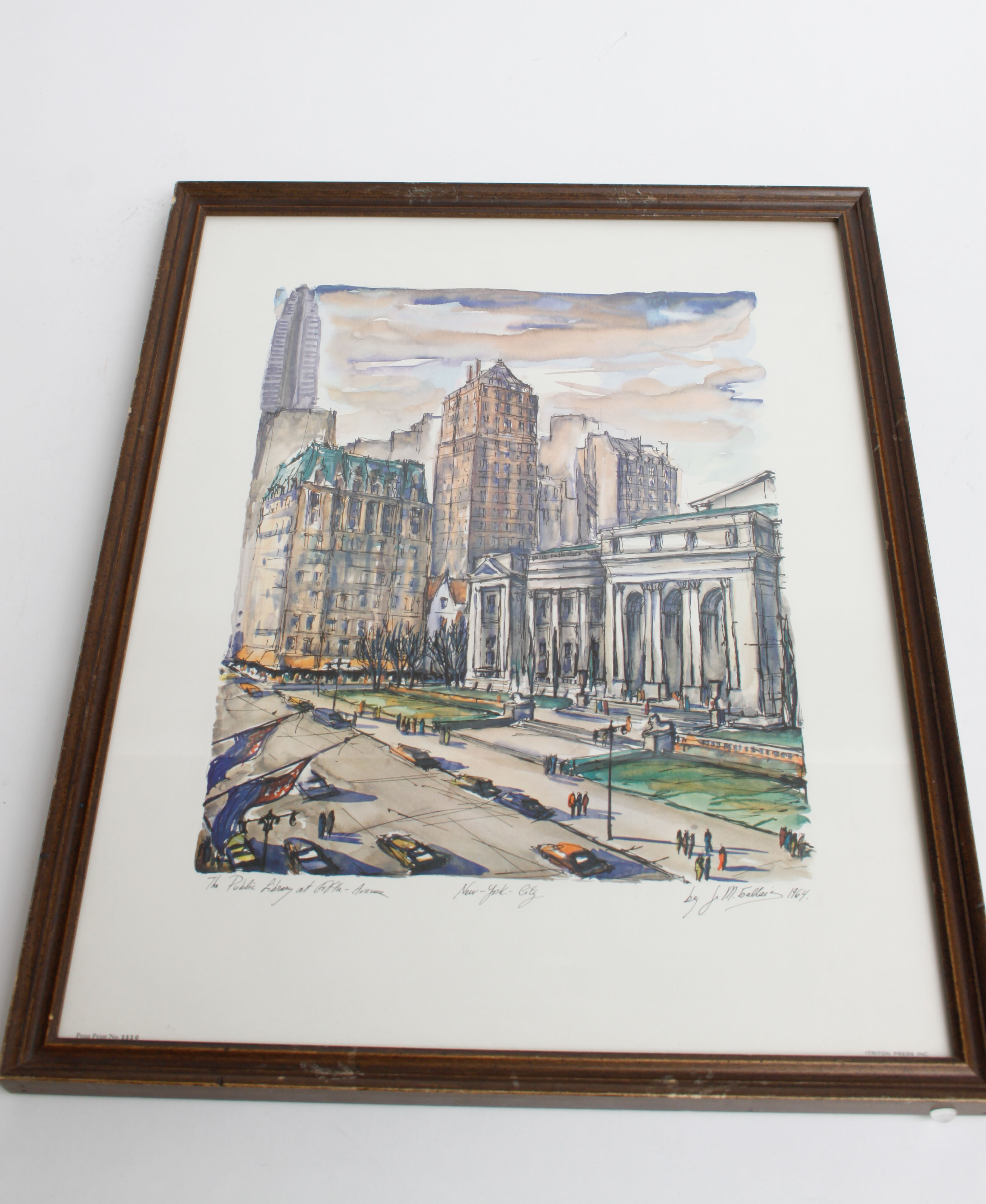 Set of Four Watercolor Prints of New York City