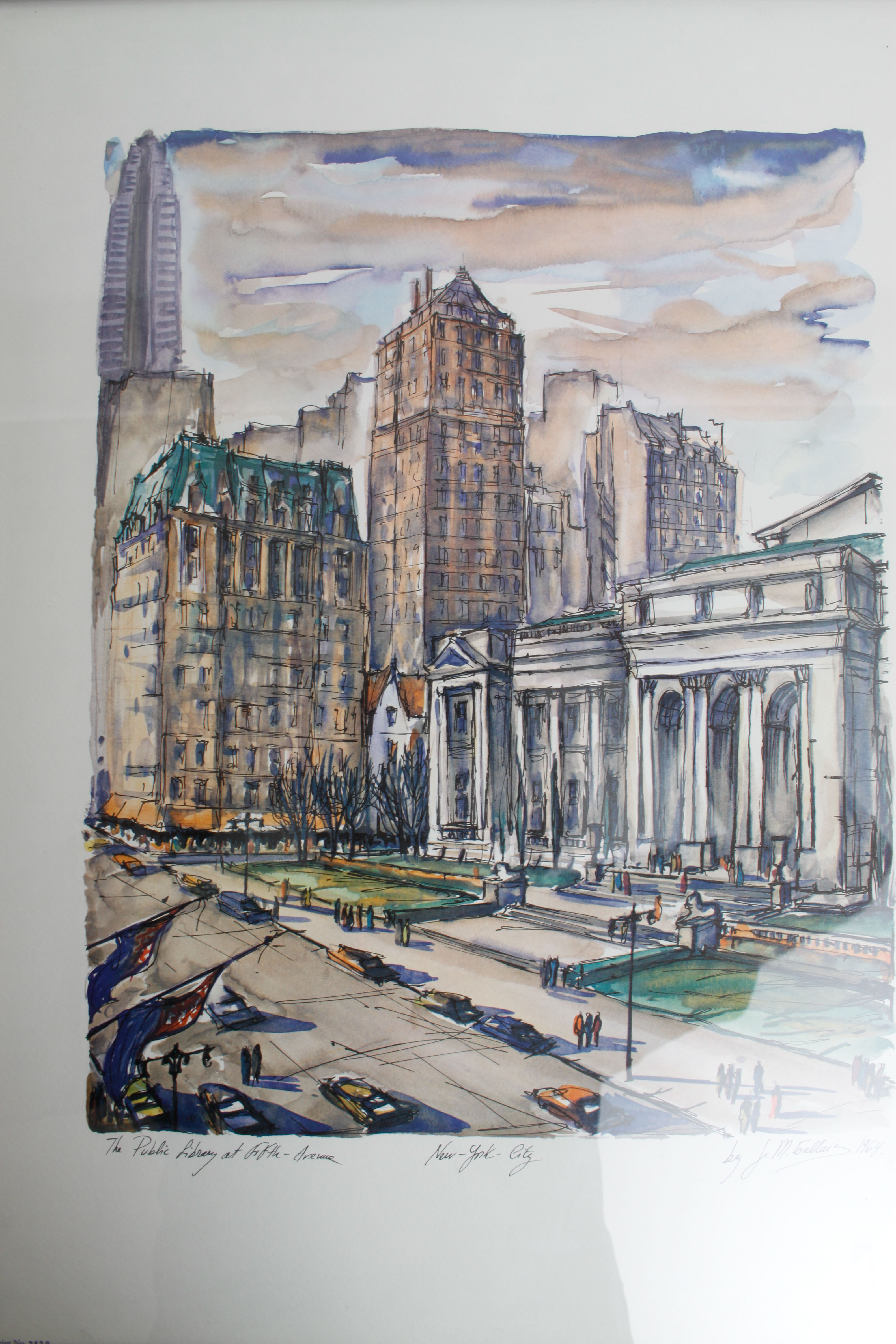 Set of Four Watercolor Prints of New York City