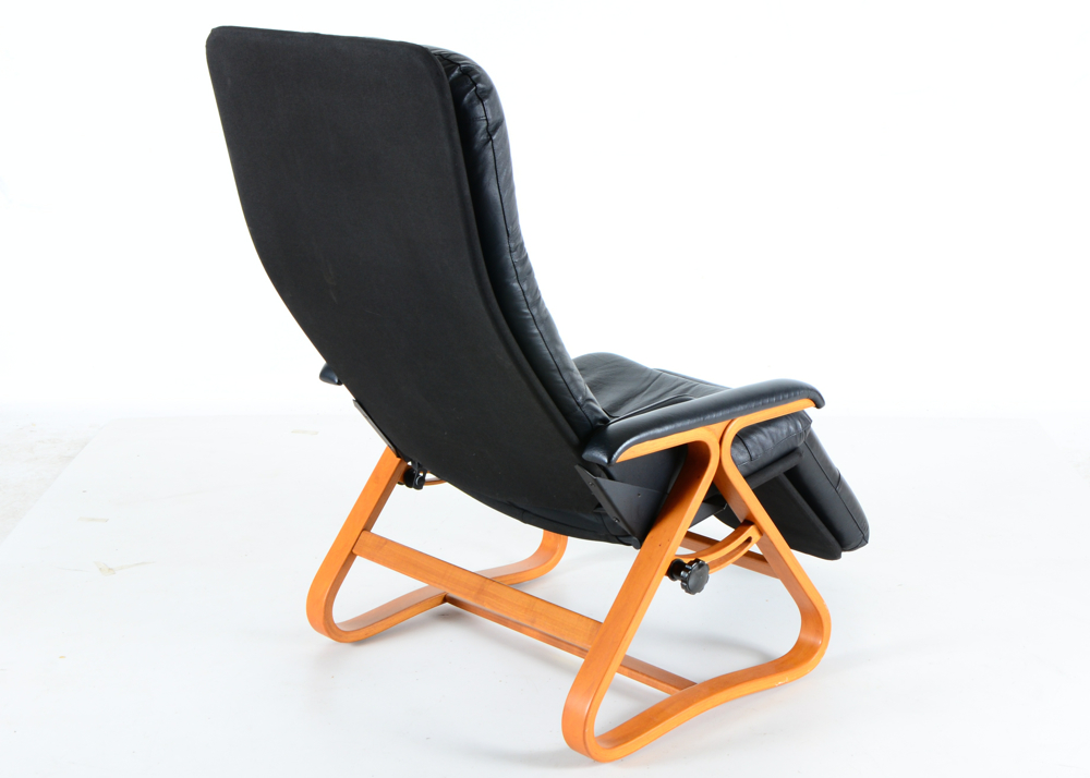 BackSaver Black Leather "Signature" Zero-Gravity Recliner Chair