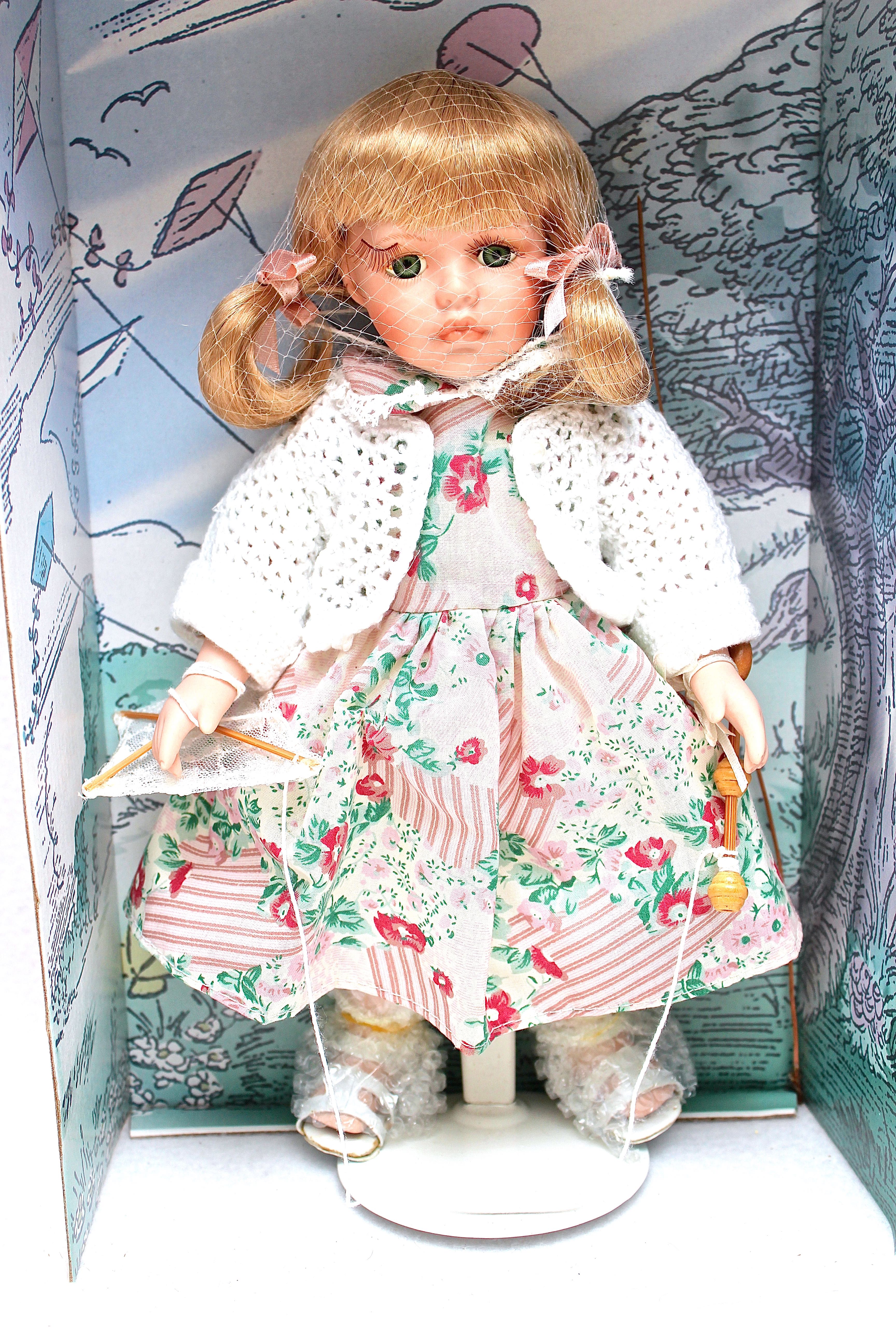 Porcelain Holiday Lane Doll with Two Other Dolls