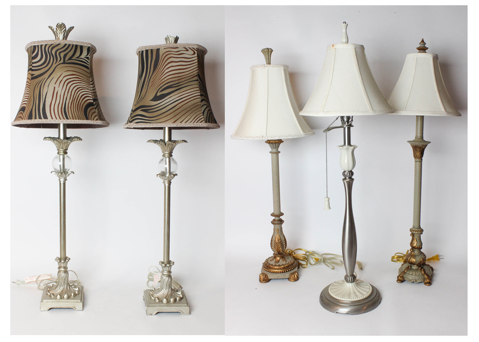 Lenox Porcelain Table Lamp and Buffet Lamps
