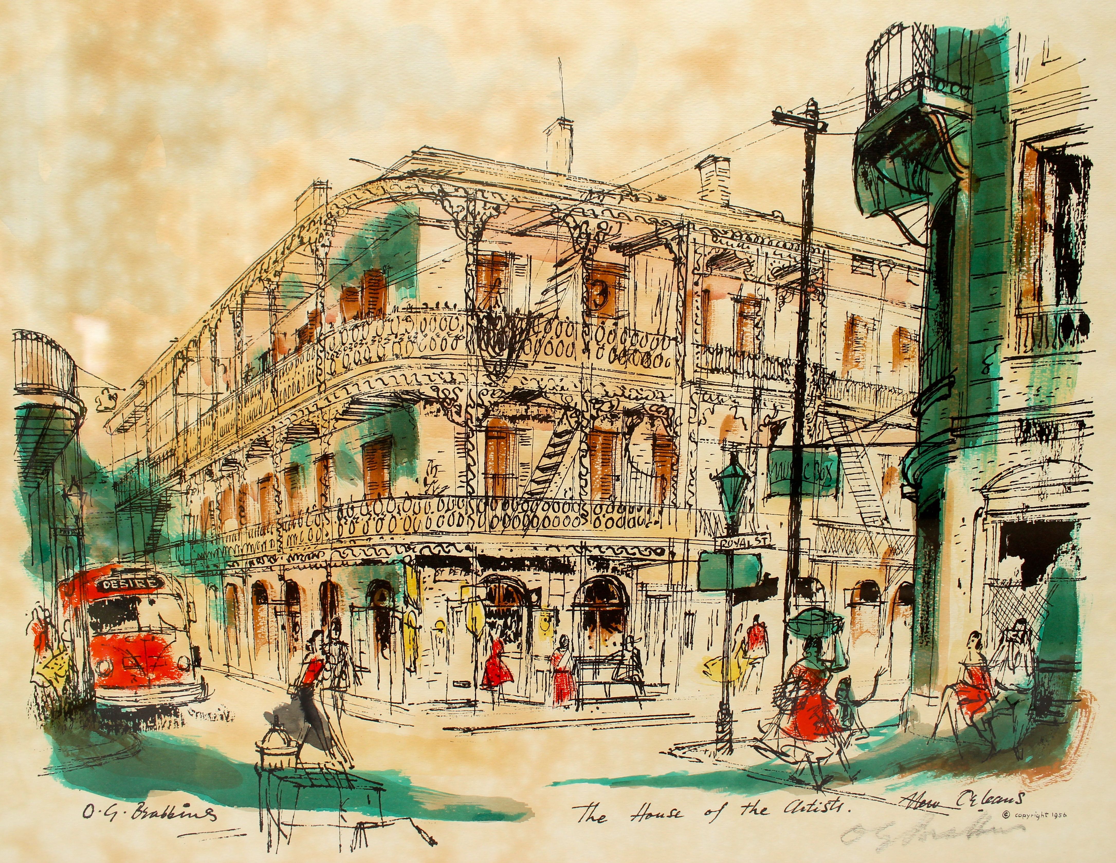 Signed Oliver G. Brabbins Print of "The House of the Artists"