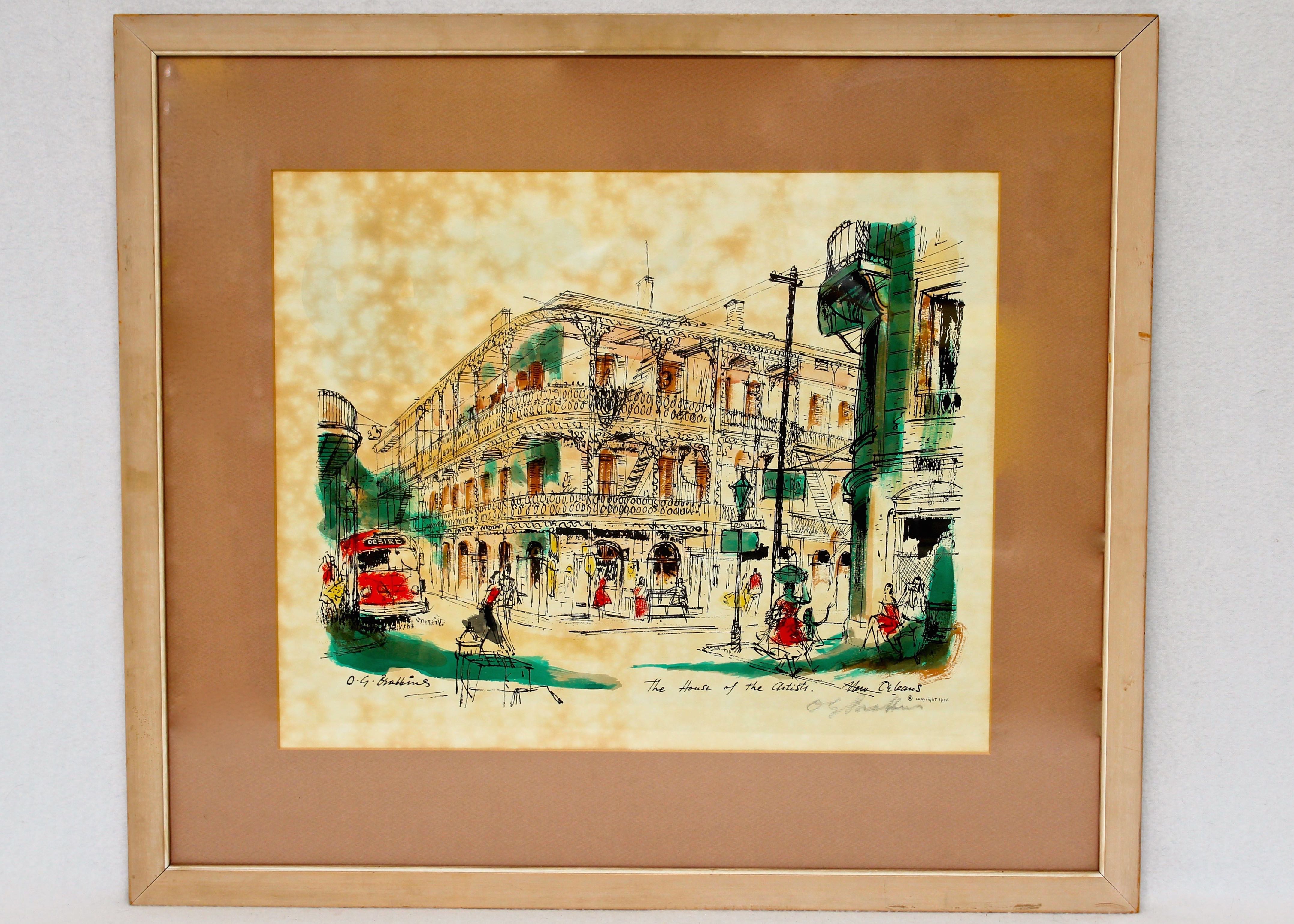 Signed Oliver G. Brabbins Print of "The House of the Artists"