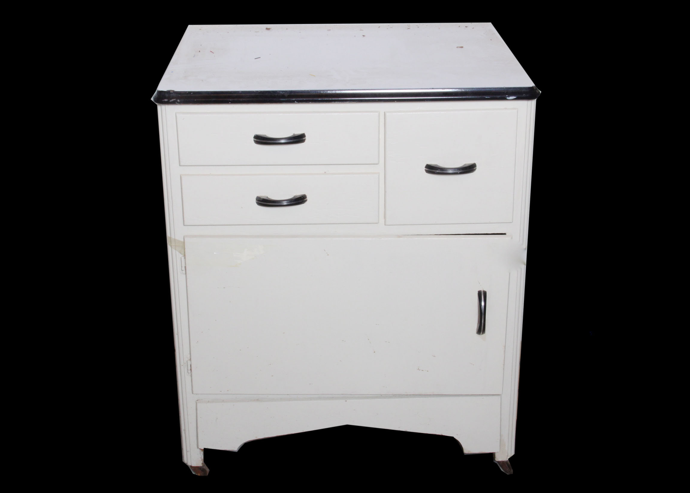 Vintage Enamel Top Cabinet