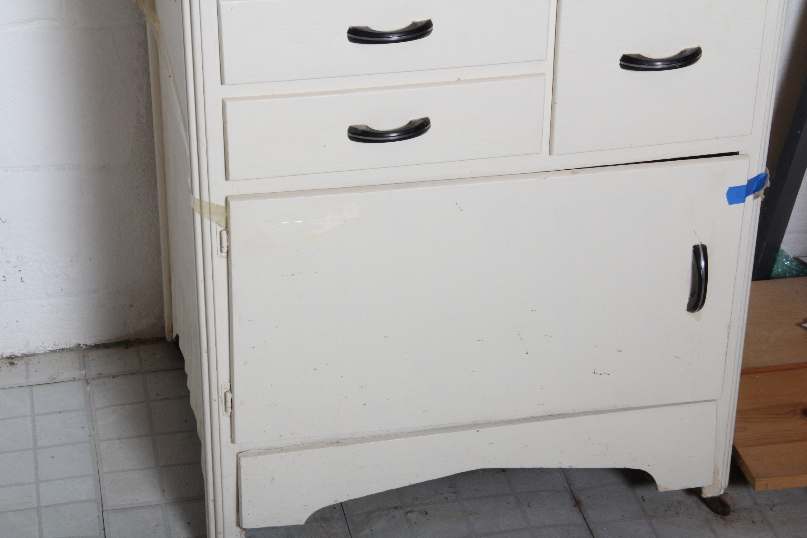 Vintage Enamel Top Cabinet