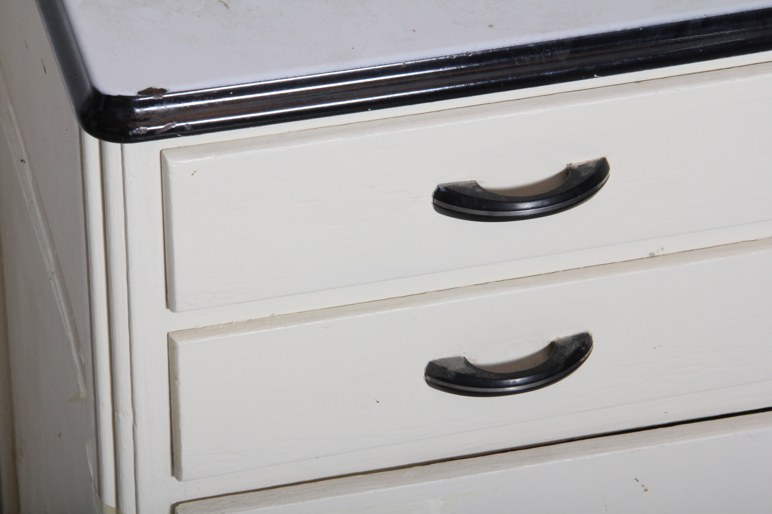 Vintage Enamel Top Cabinet