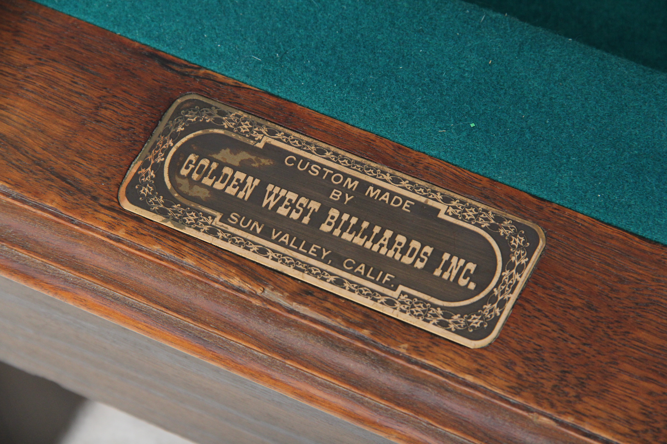 Vintage Golden West Billiards Pool Table