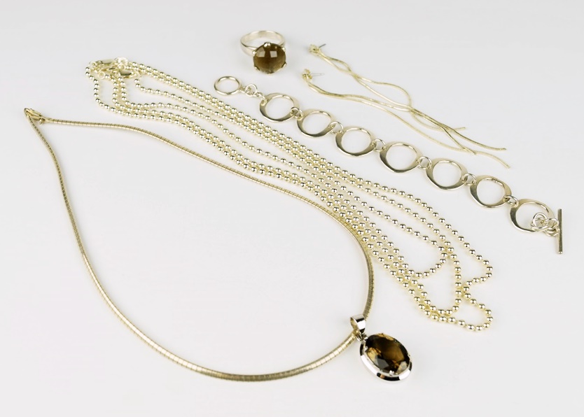 Sterling Silver Necklaces, Earrings, Bracelet and Ring
