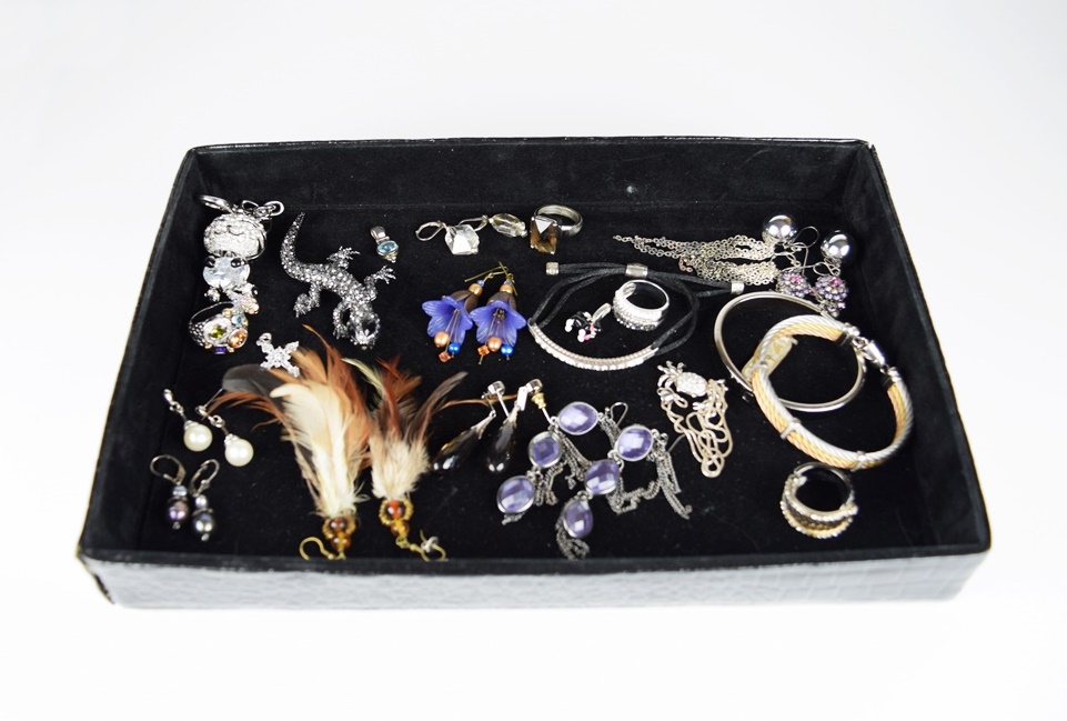 Tray Filled with High End Costume Jewelry