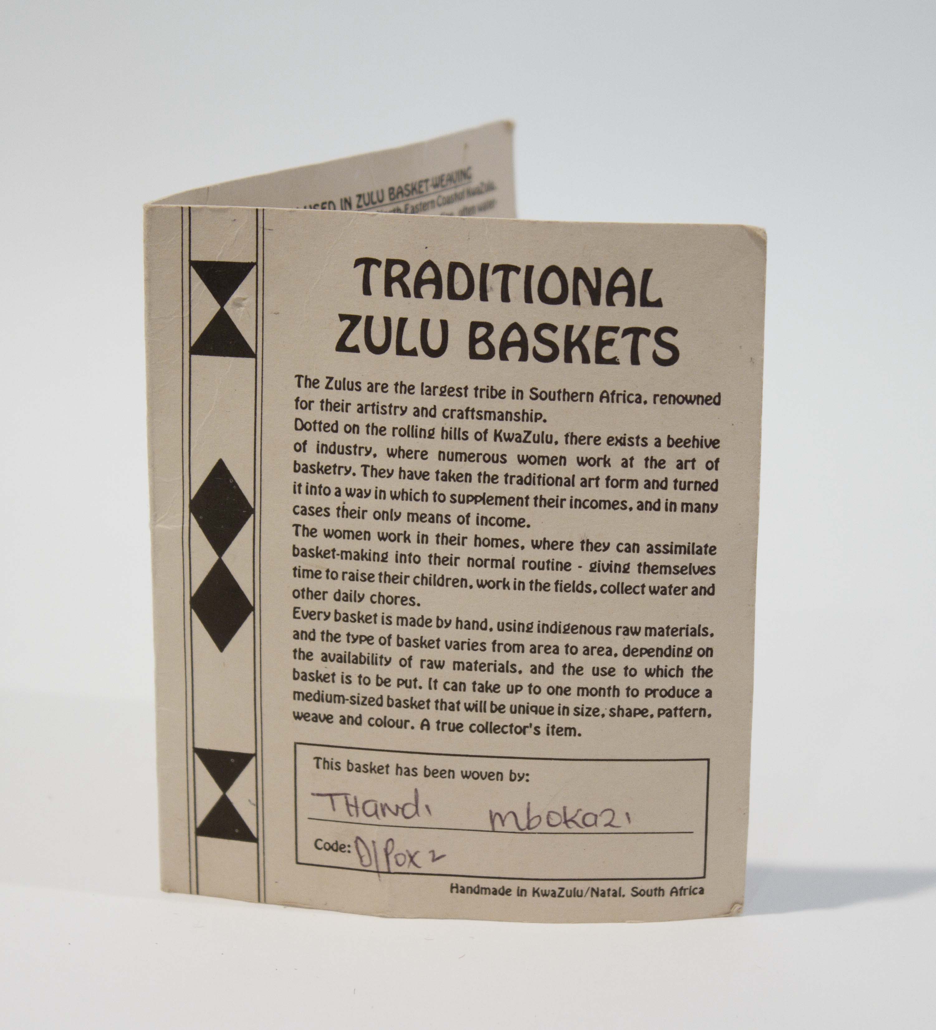 Traditional African Zulu Baskets