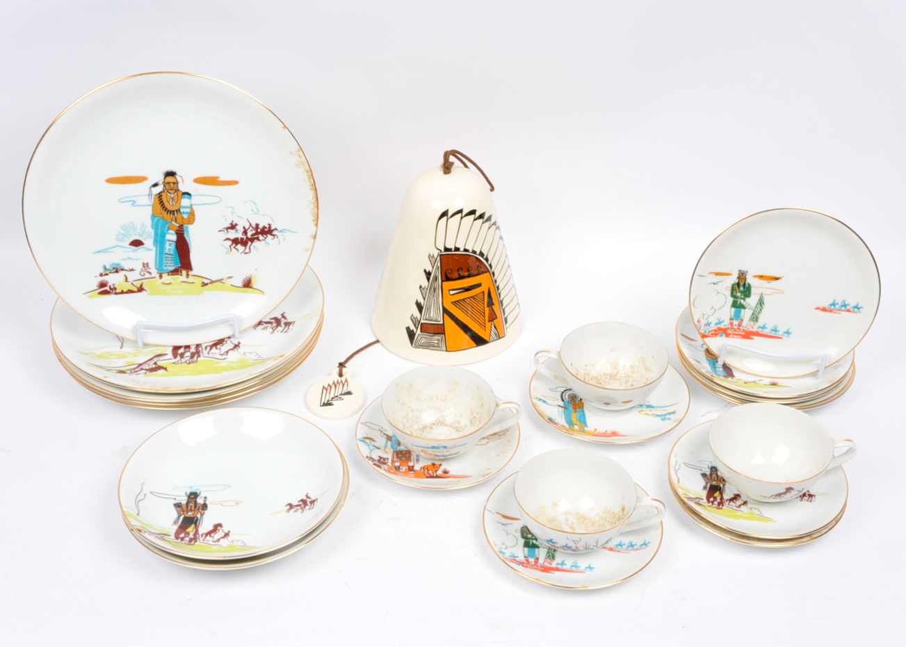 Vintage Knox Fine China Acee Blue Eagle and Bell