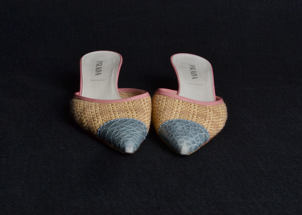 A Pair of Prada Kitten Heel Mules