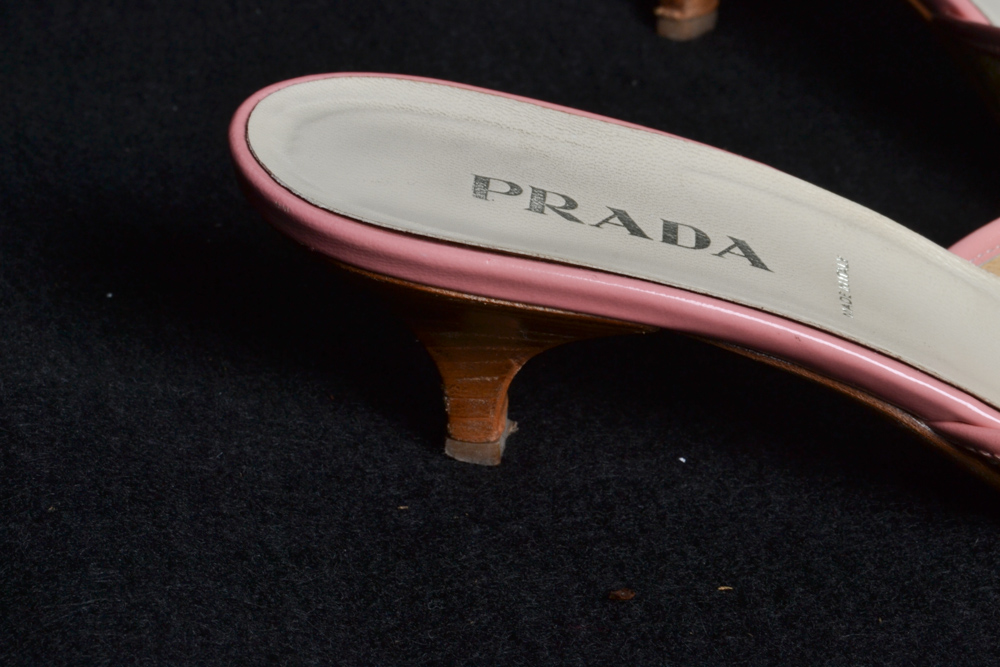 A Pair of Prada Kitten Heel Mules