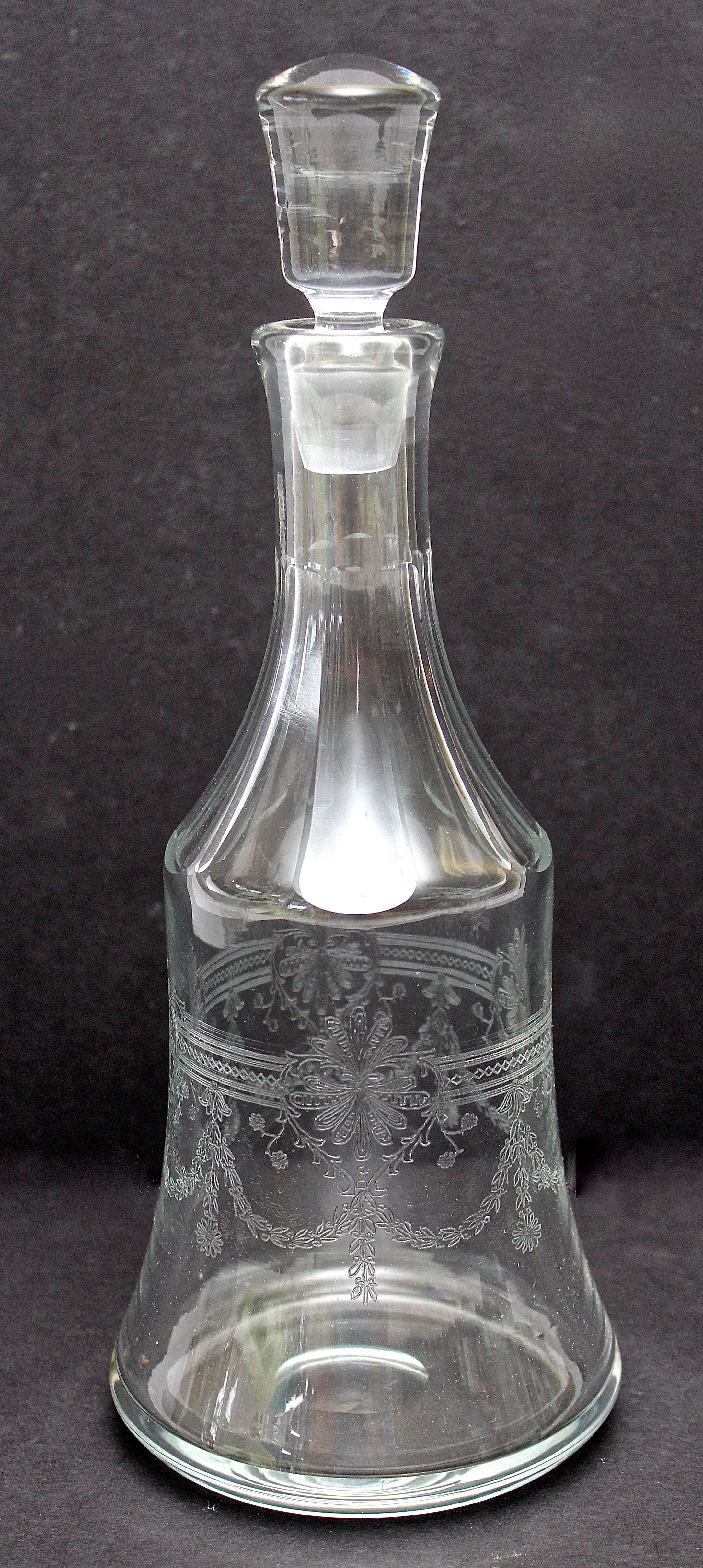 Three Val St. Lambert Crystal Decanters with Stoppers