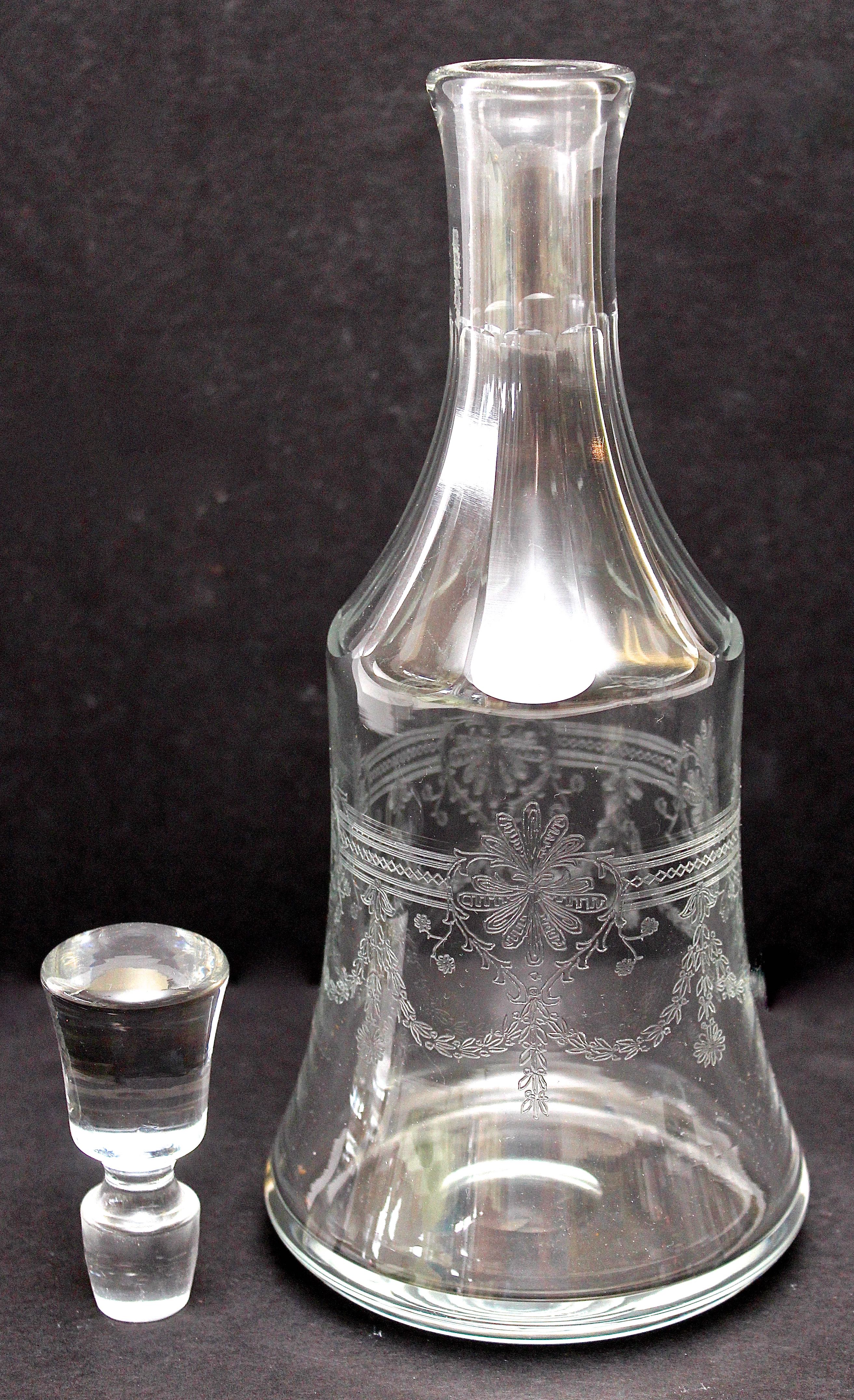 Three Val St. Lambert Crystal Decanters with Stoppers