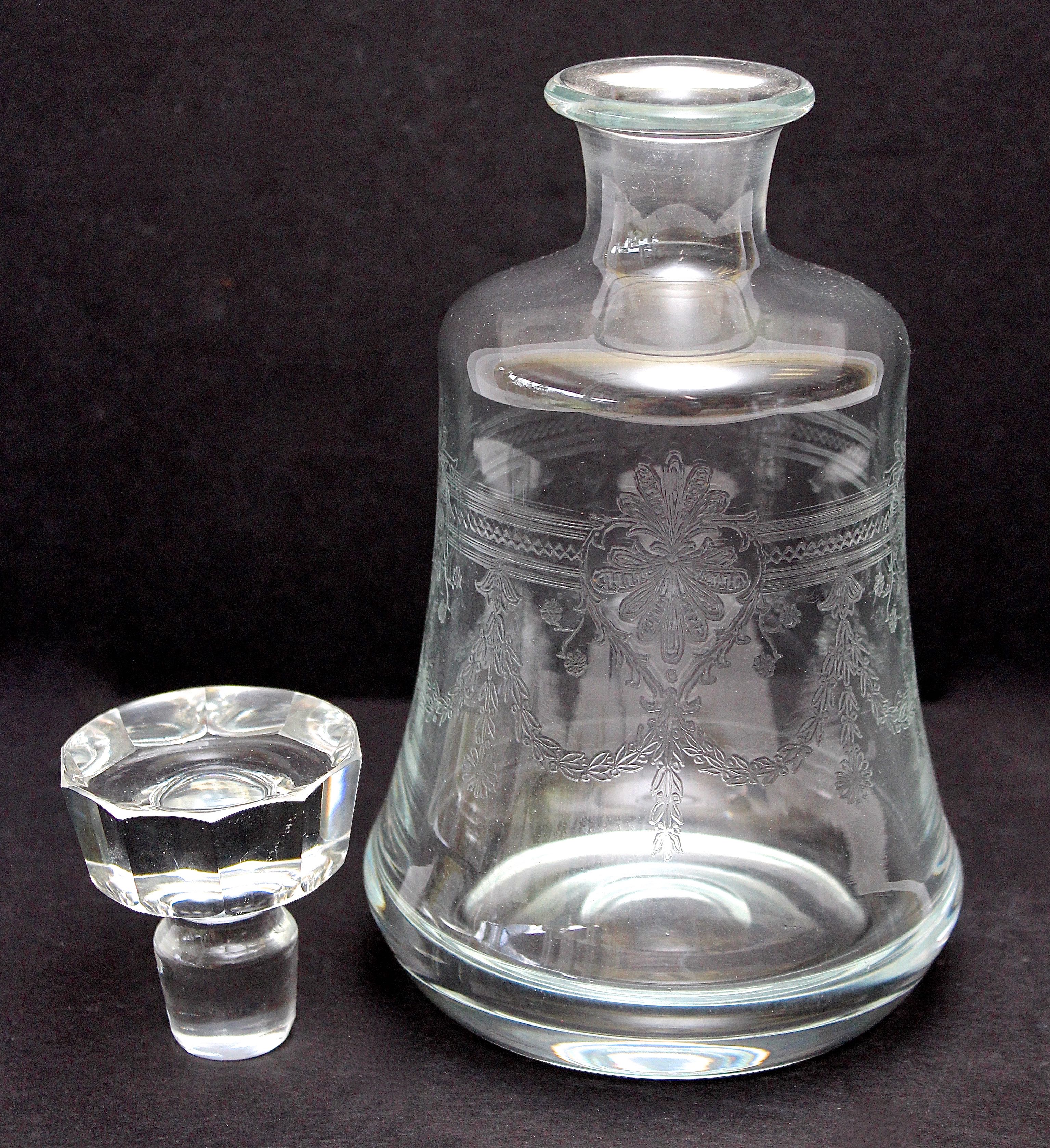 Three Val St. Lambert Crystal Decanters with Stoppers