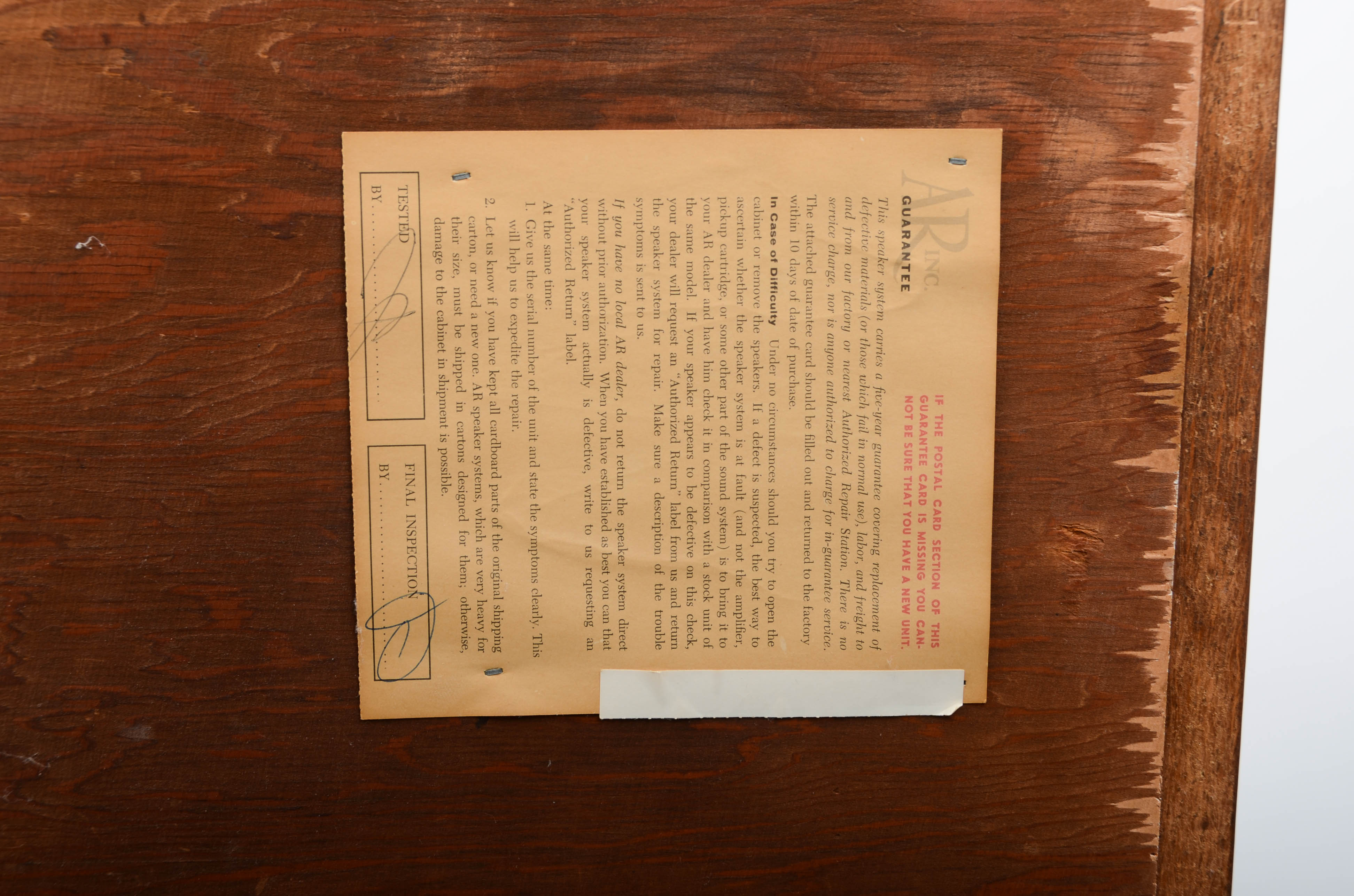 Acoustic Research Ar-3a Speakers