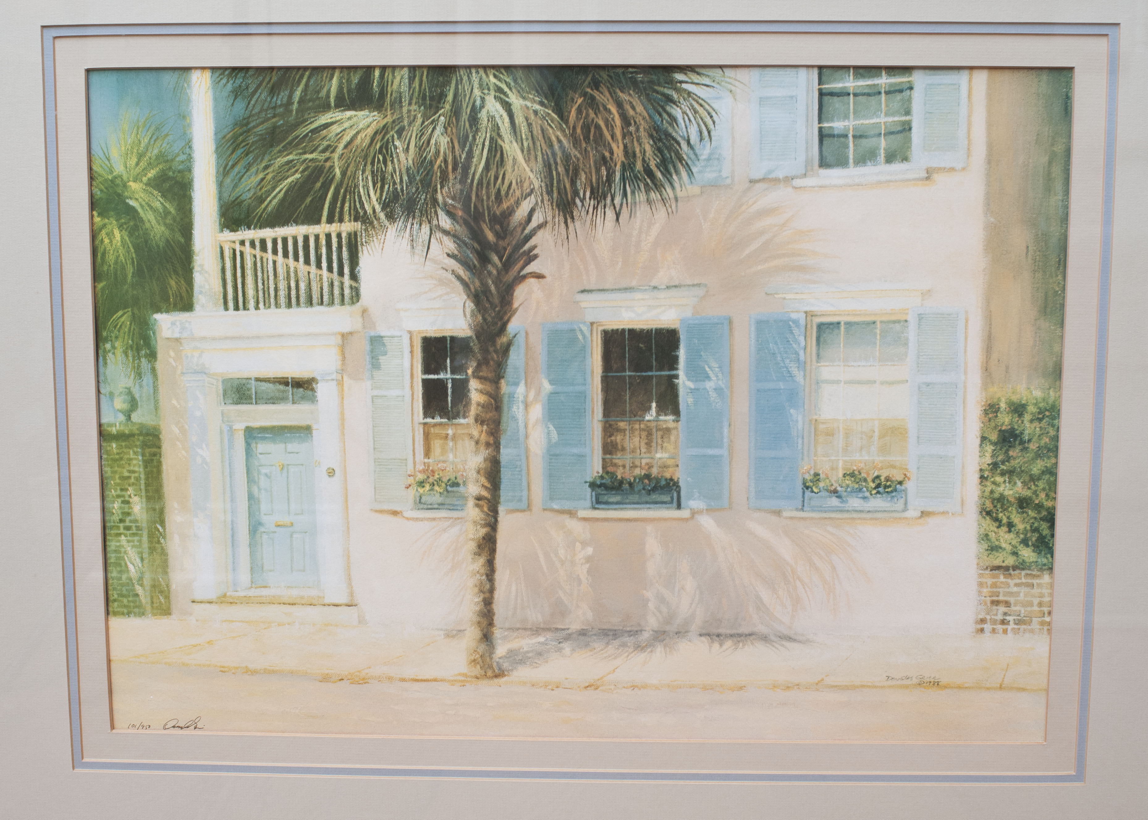 "Palm Shadows" Giclee Signed by Artist Douglas Grier