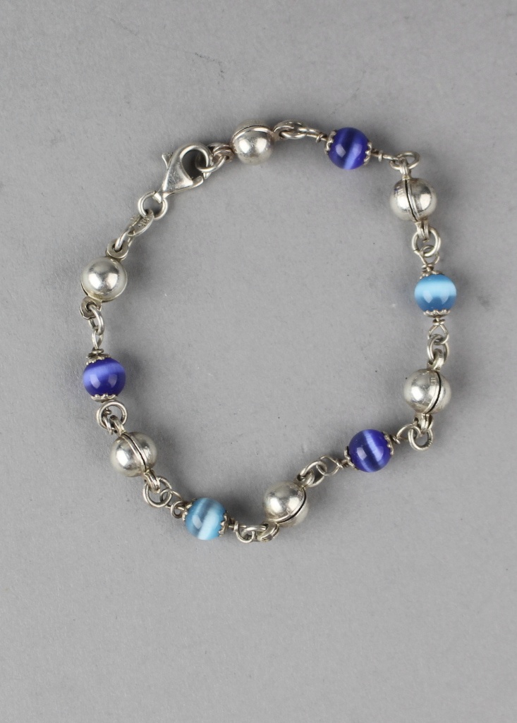 Sterling Harley Davidson Ring and Sterling Beaded Bracelet