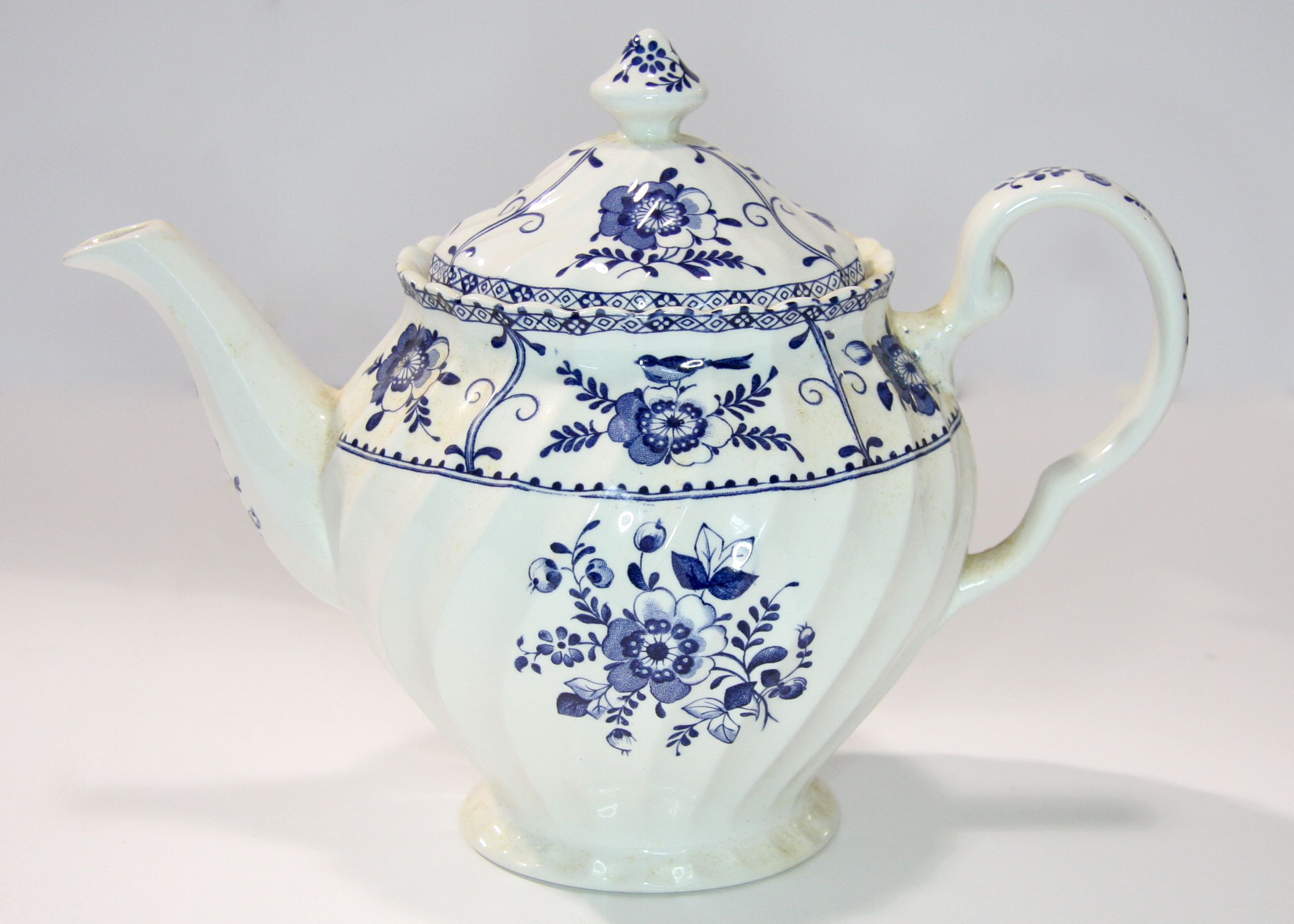 Indies Blue Johnson Brothers Ironstone Teapot and Brewer