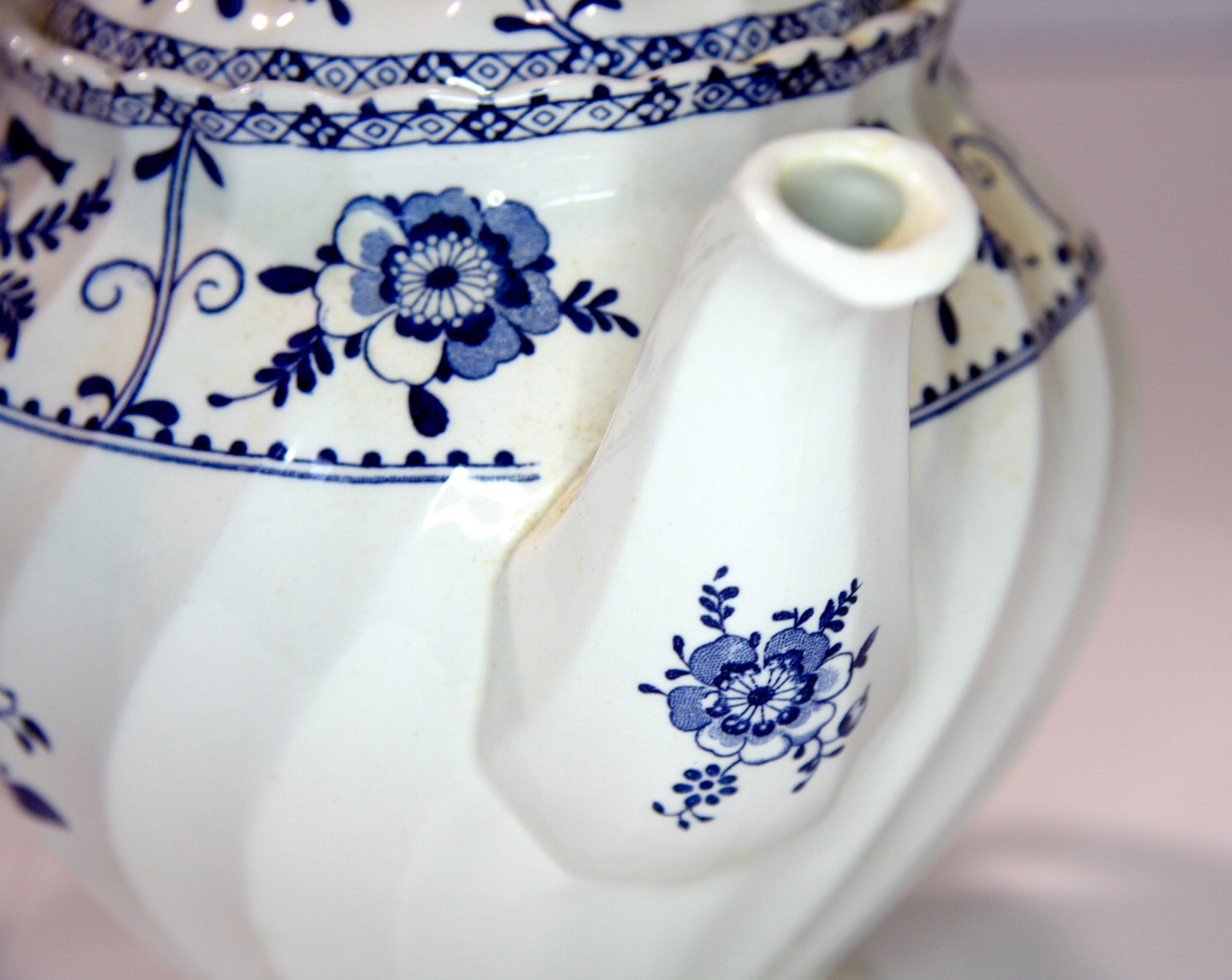 Indies Blue Johnson Brothers Ironstone Teapot and Brewer