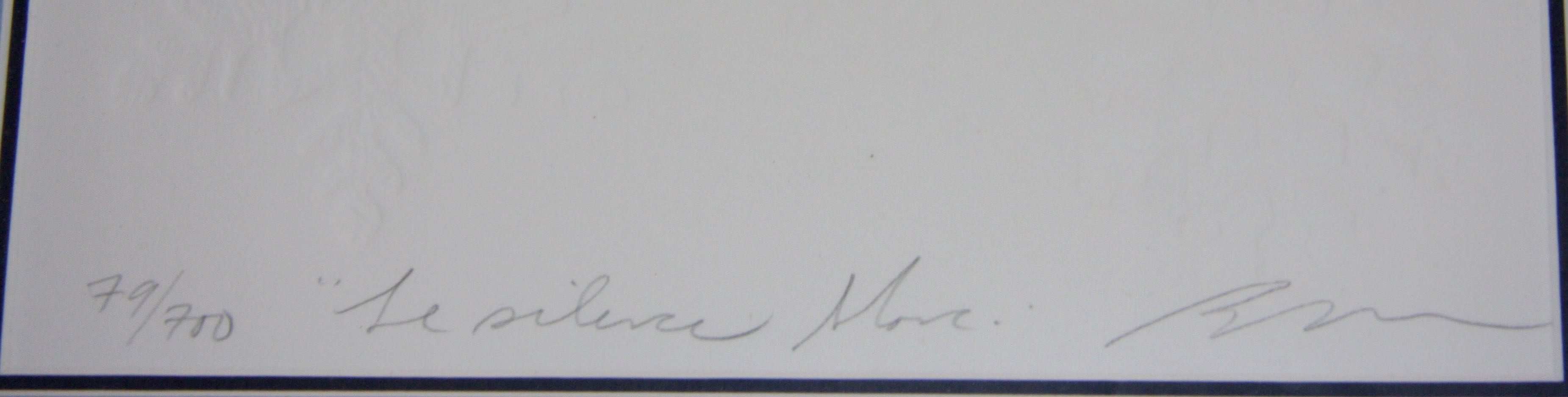 Snowy European Skyline Aquatint Etching a la Poupee