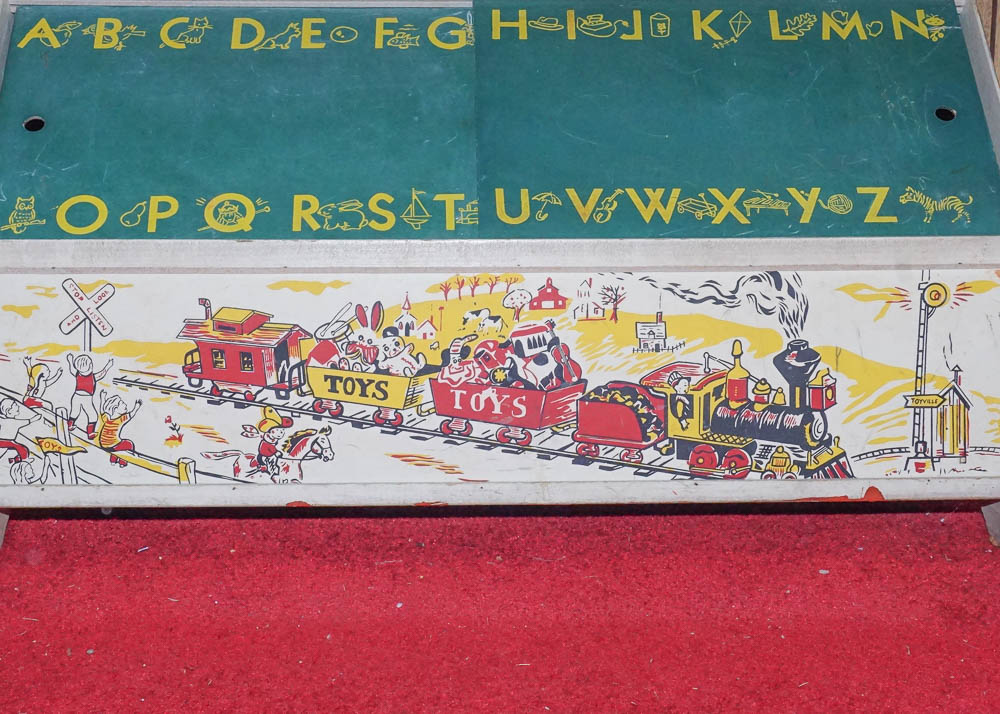 Vintage Child's Toy Box Bookcase, Books and Blocks