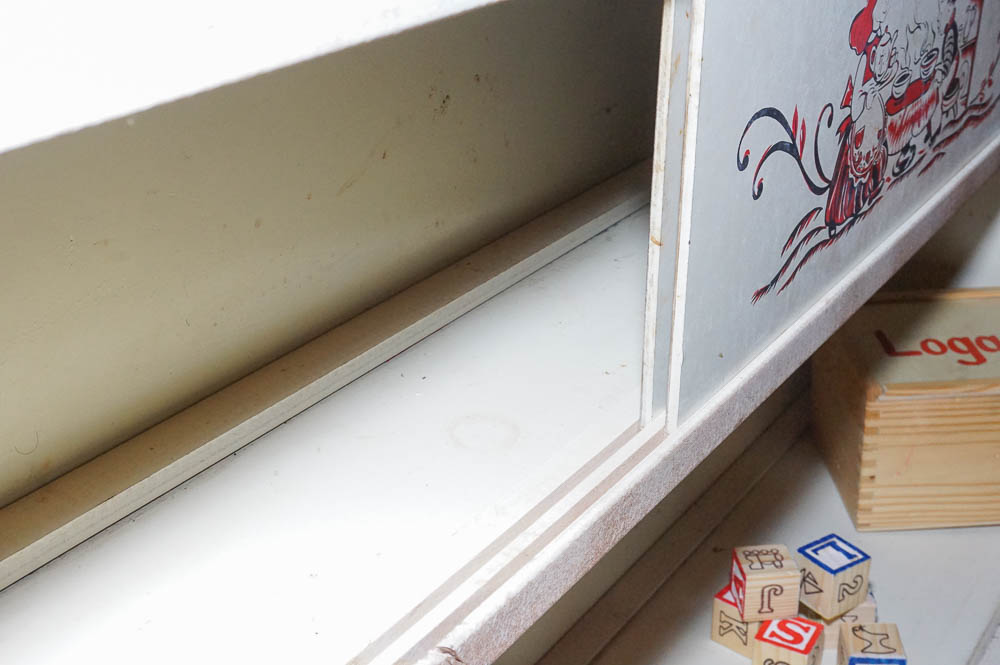 Vintage Child's Toy Box Bookcase, Books and Blocks