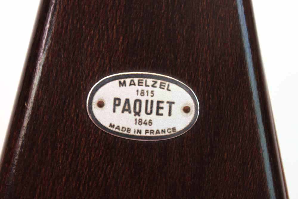 Vintage French Paquet Metronome in Wooden Pyramid Case