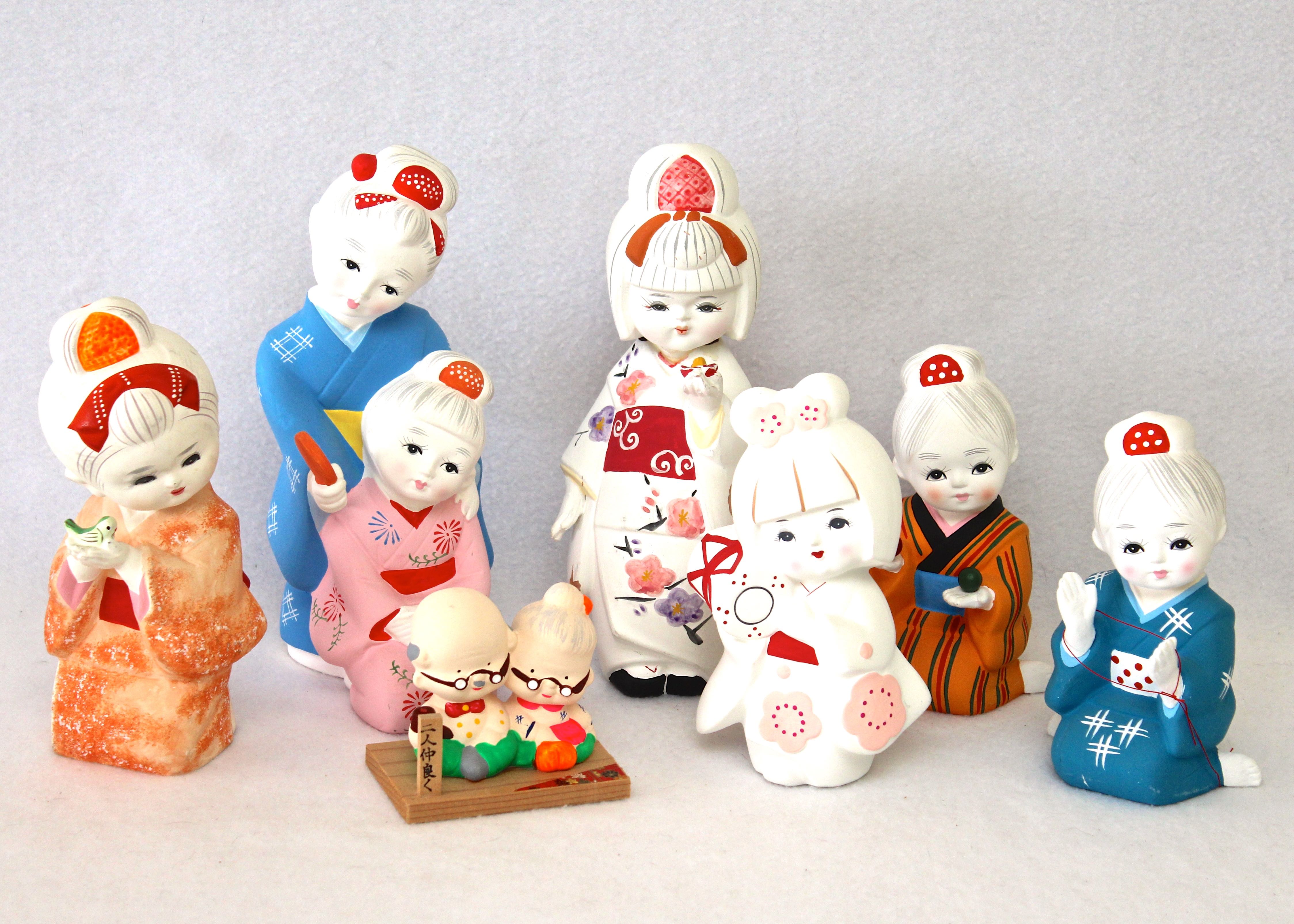 Collection of Japanese Hakata Dolls