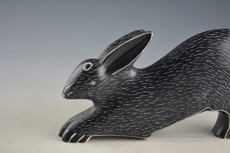 Smooth Stone Carved Rabbit Sculpture