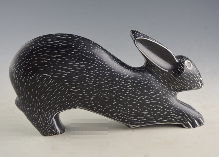 Smooth Stone Carved Rabbit Sculpture