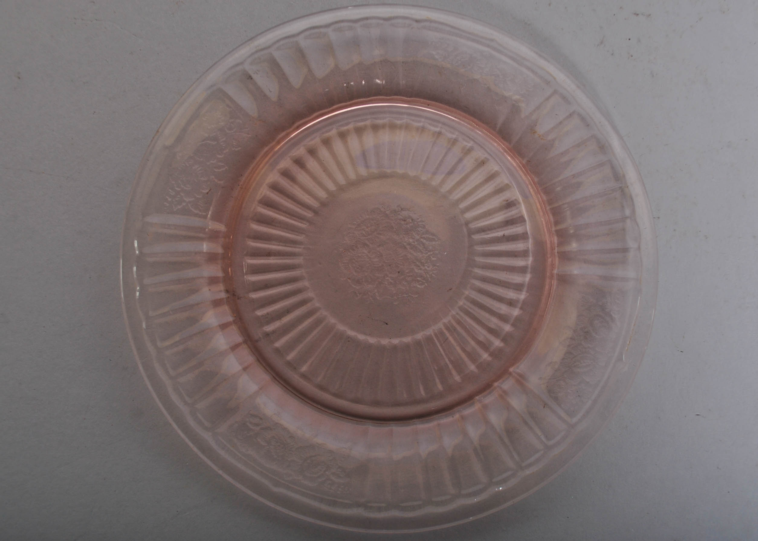 Pink Depression Glass "Mayfair Open Rose"