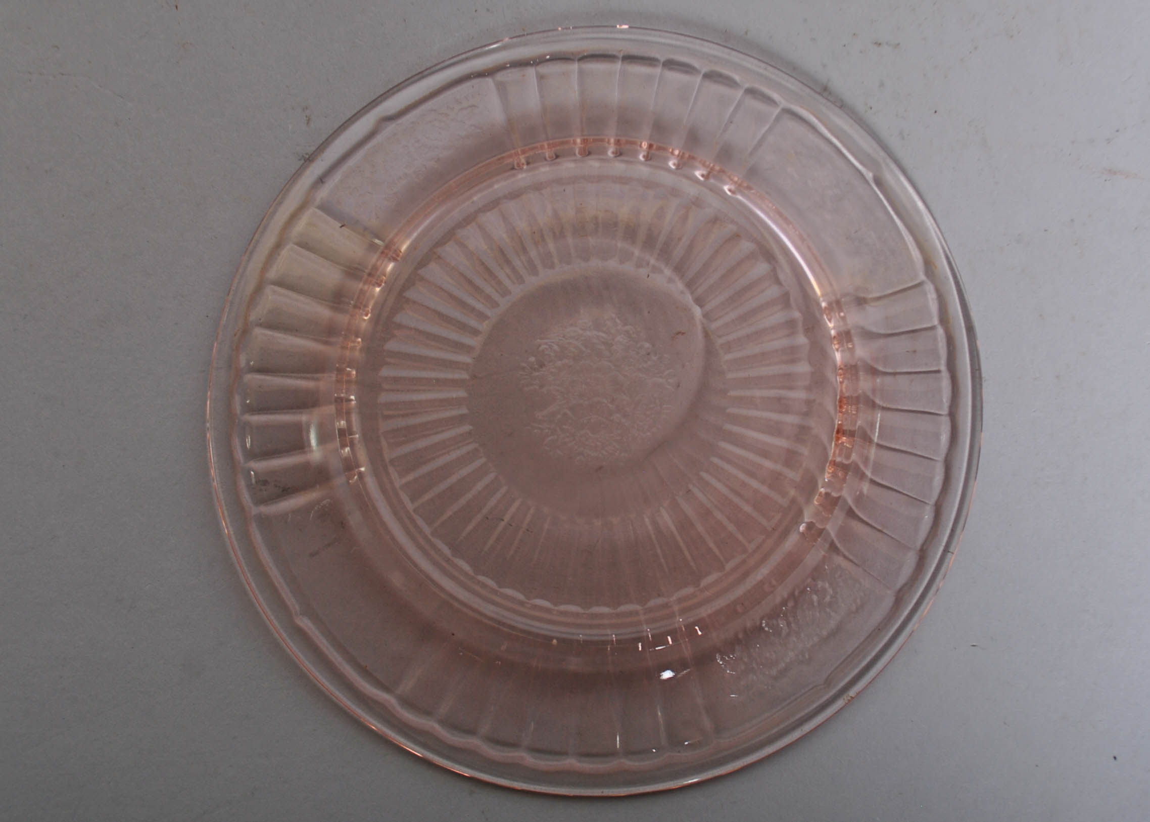 Pink Depression Glass "Mayfair Open Rose"