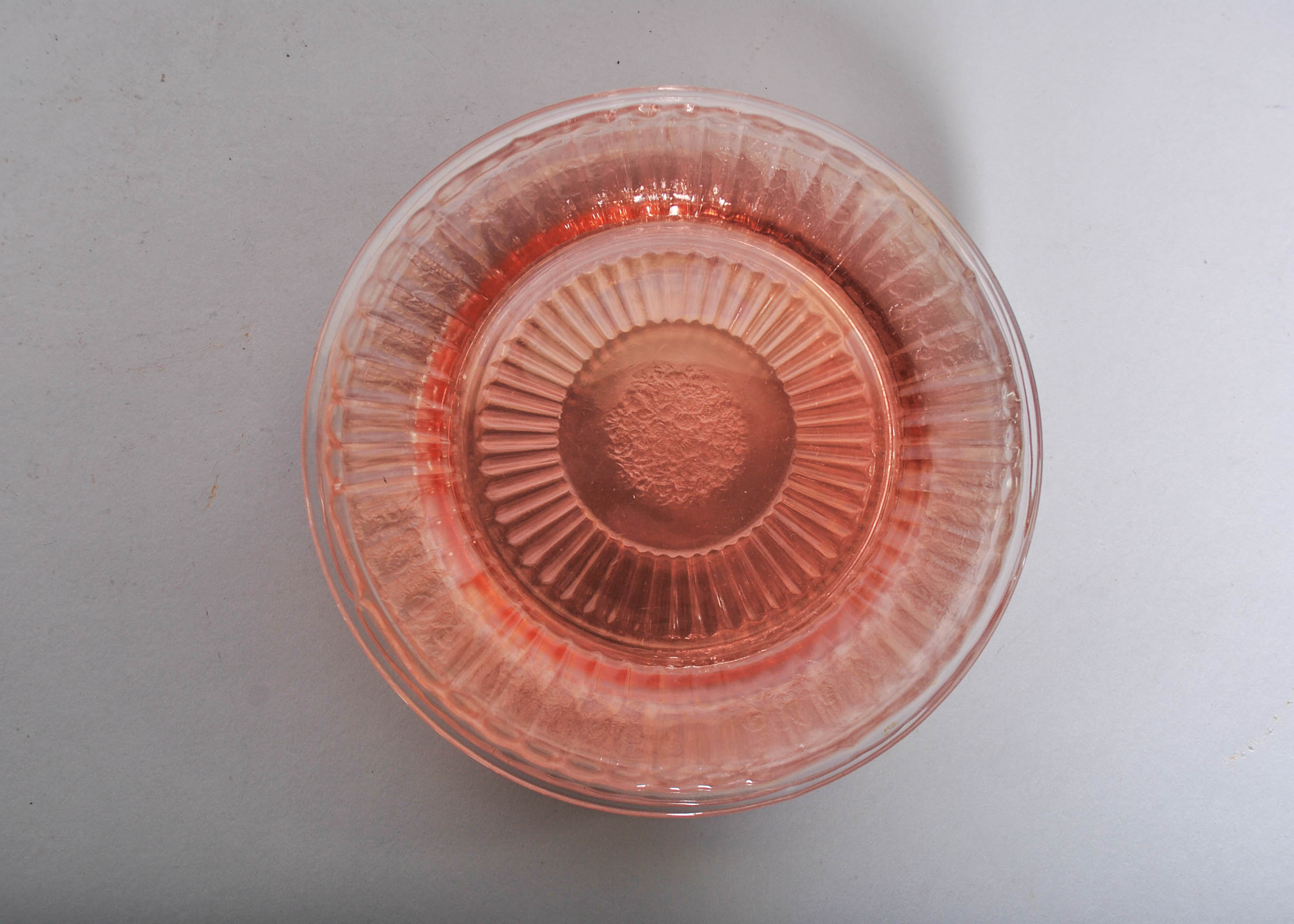 Pink Depression Glass "Mayfair Open Rose"