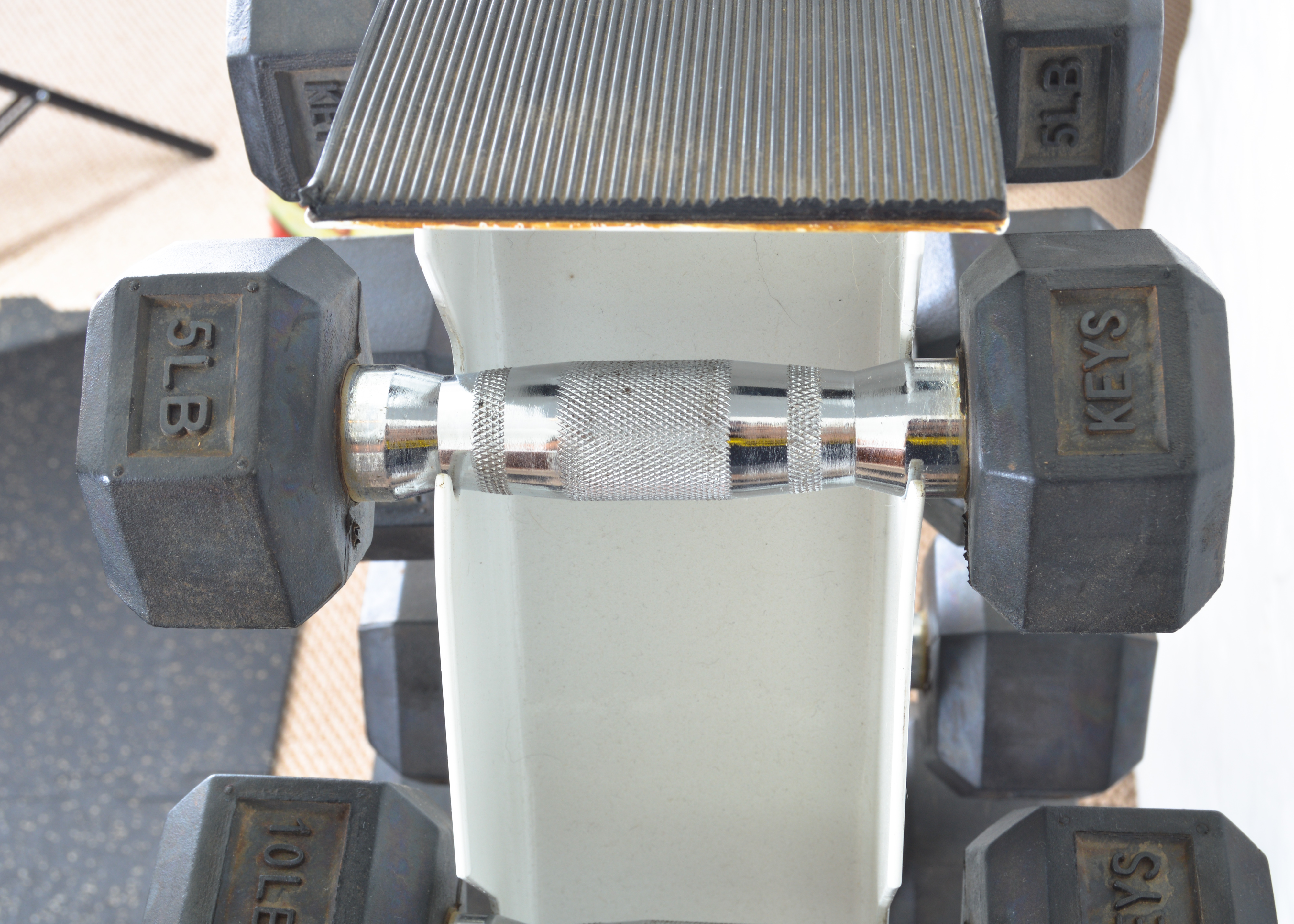 Keys Fitness Strength Trainer Weight Rack with Weights