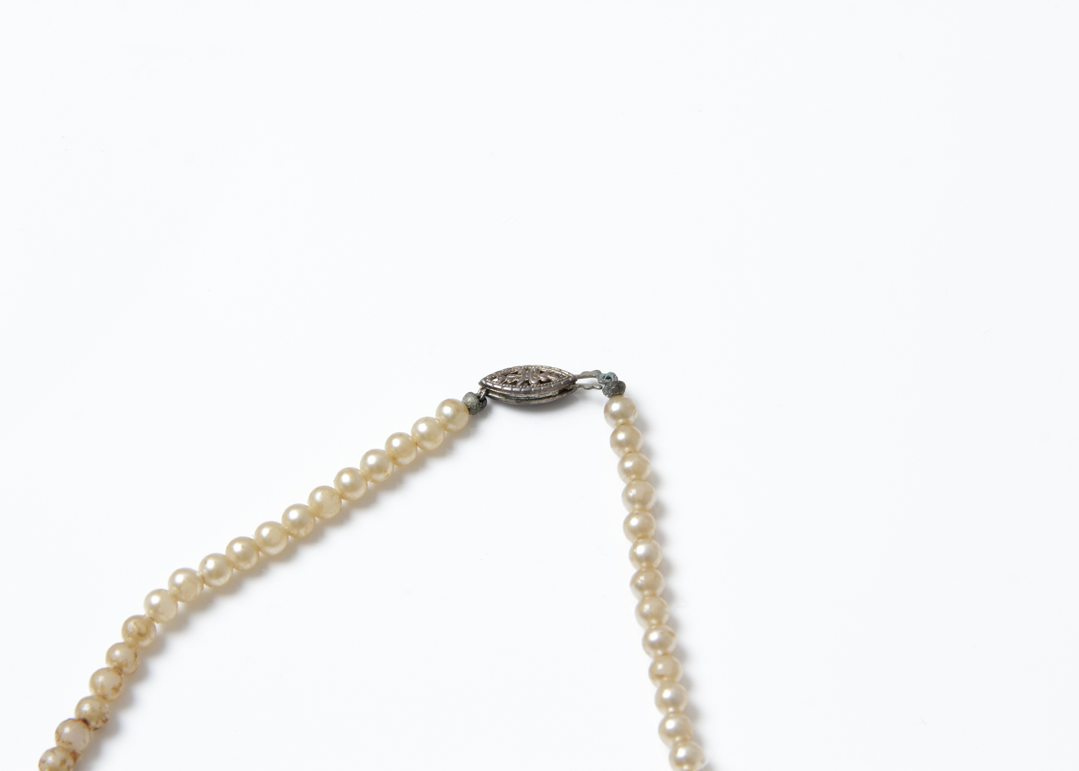 Child's Antique Beaded Necklace with Sterling Clasp