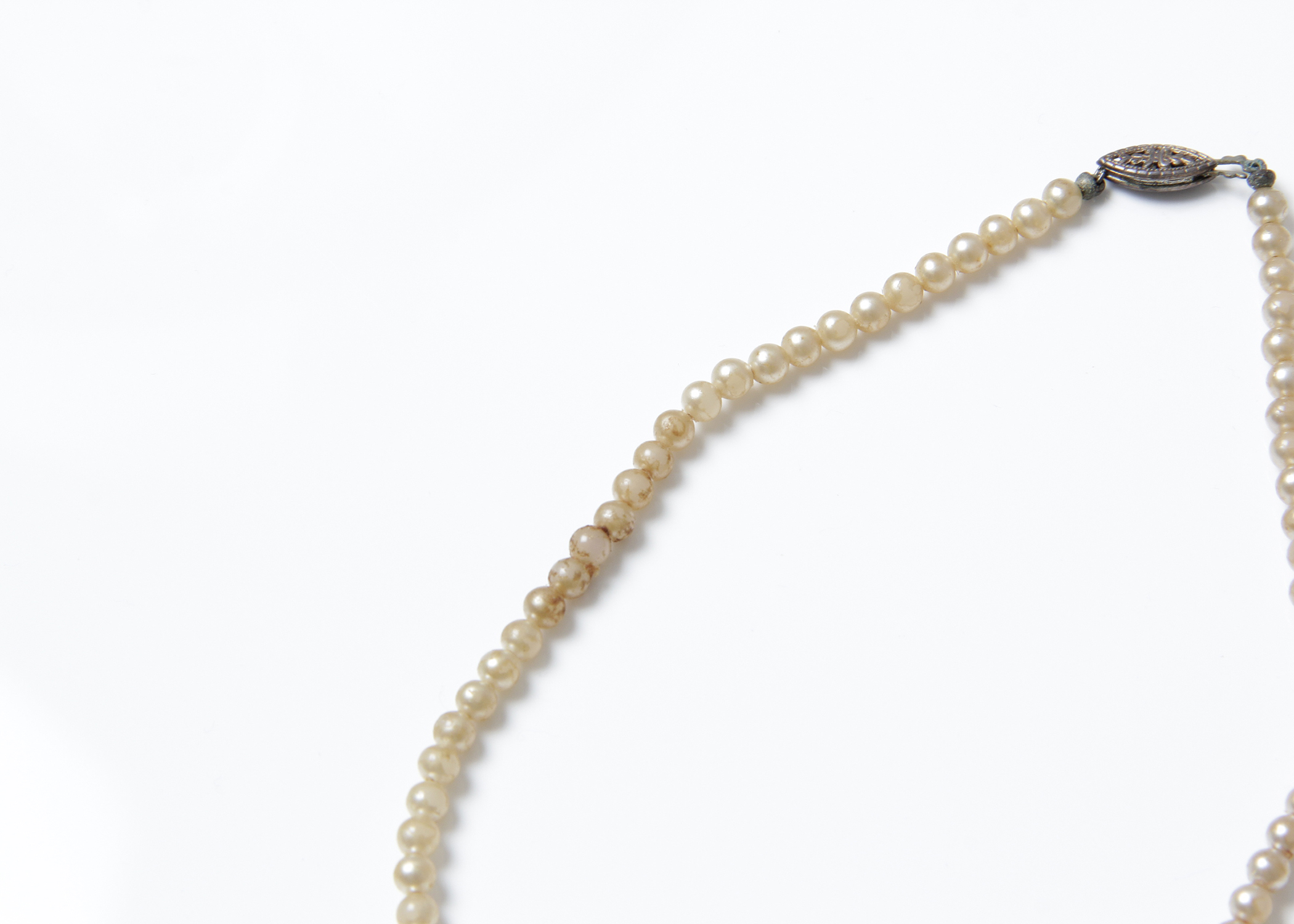 Child's Antique Beaded Necklace with Sterling Clasp