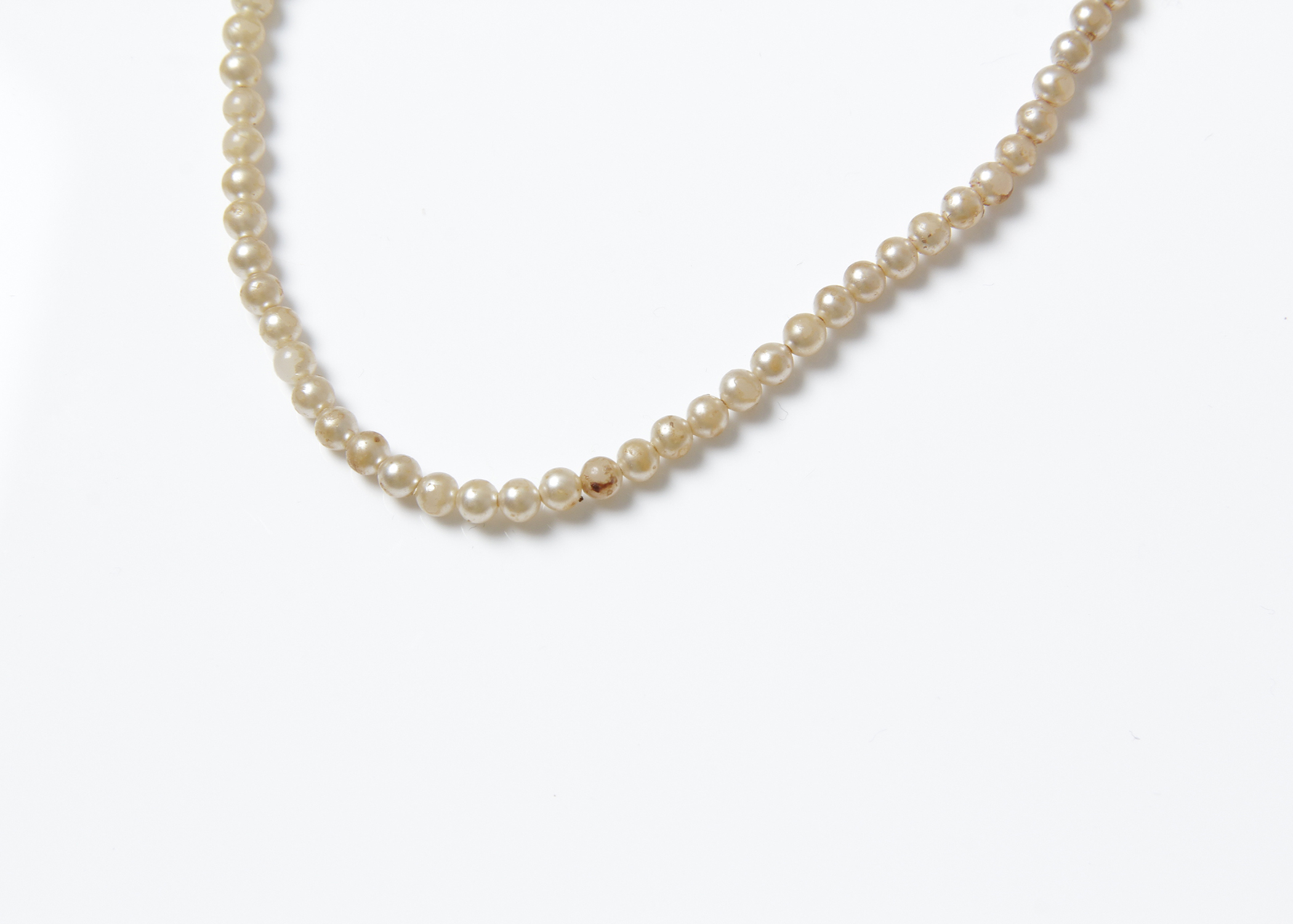 Child's Antique Beaded Necklace with Sterling Clasp