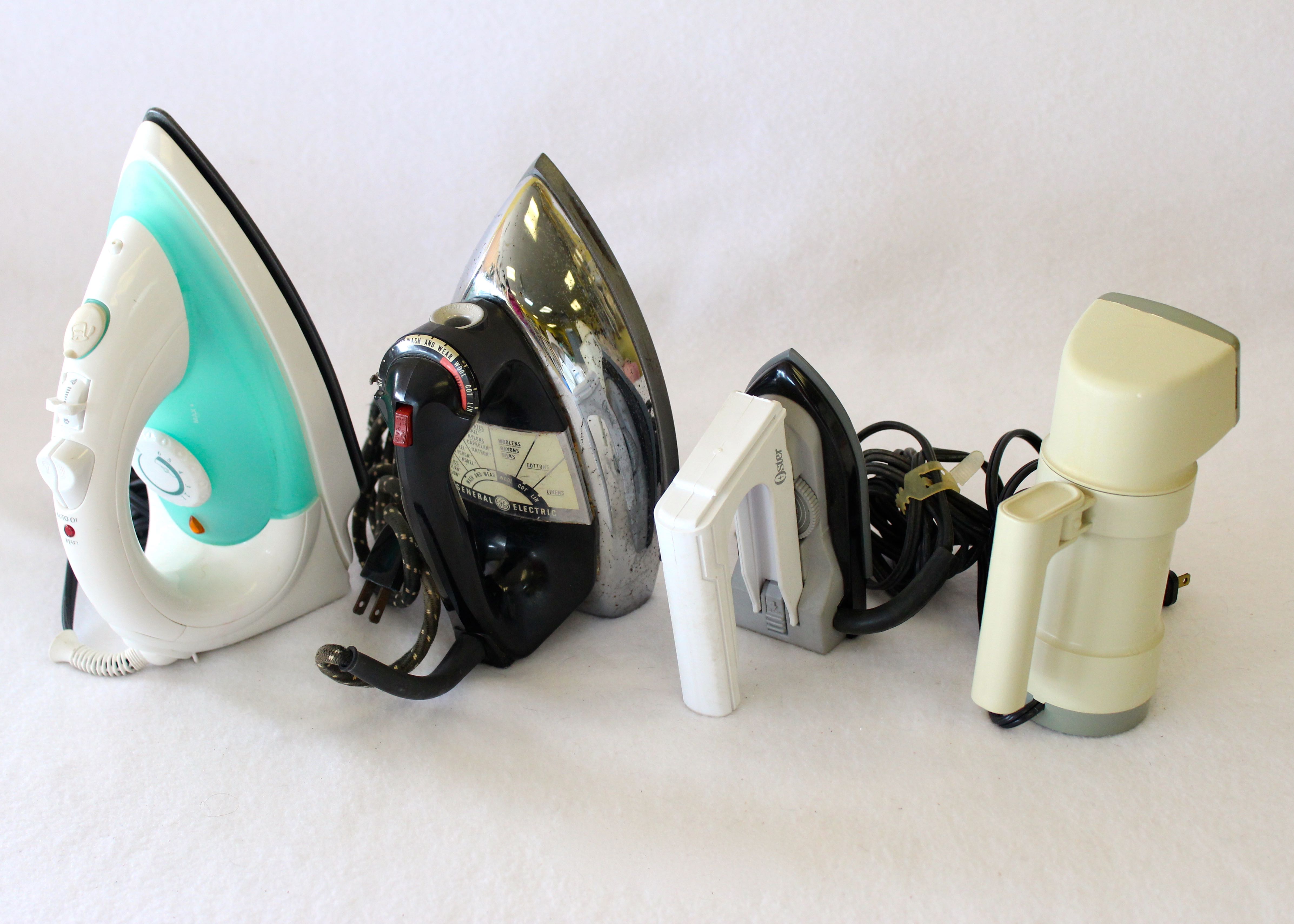 Vintage General Electric Iron with an Oster Travel Iron and More