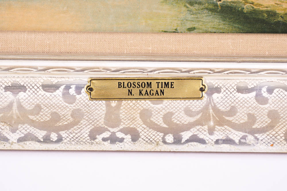 Framed Lithograph "Blossom Time" by N. Kagan
